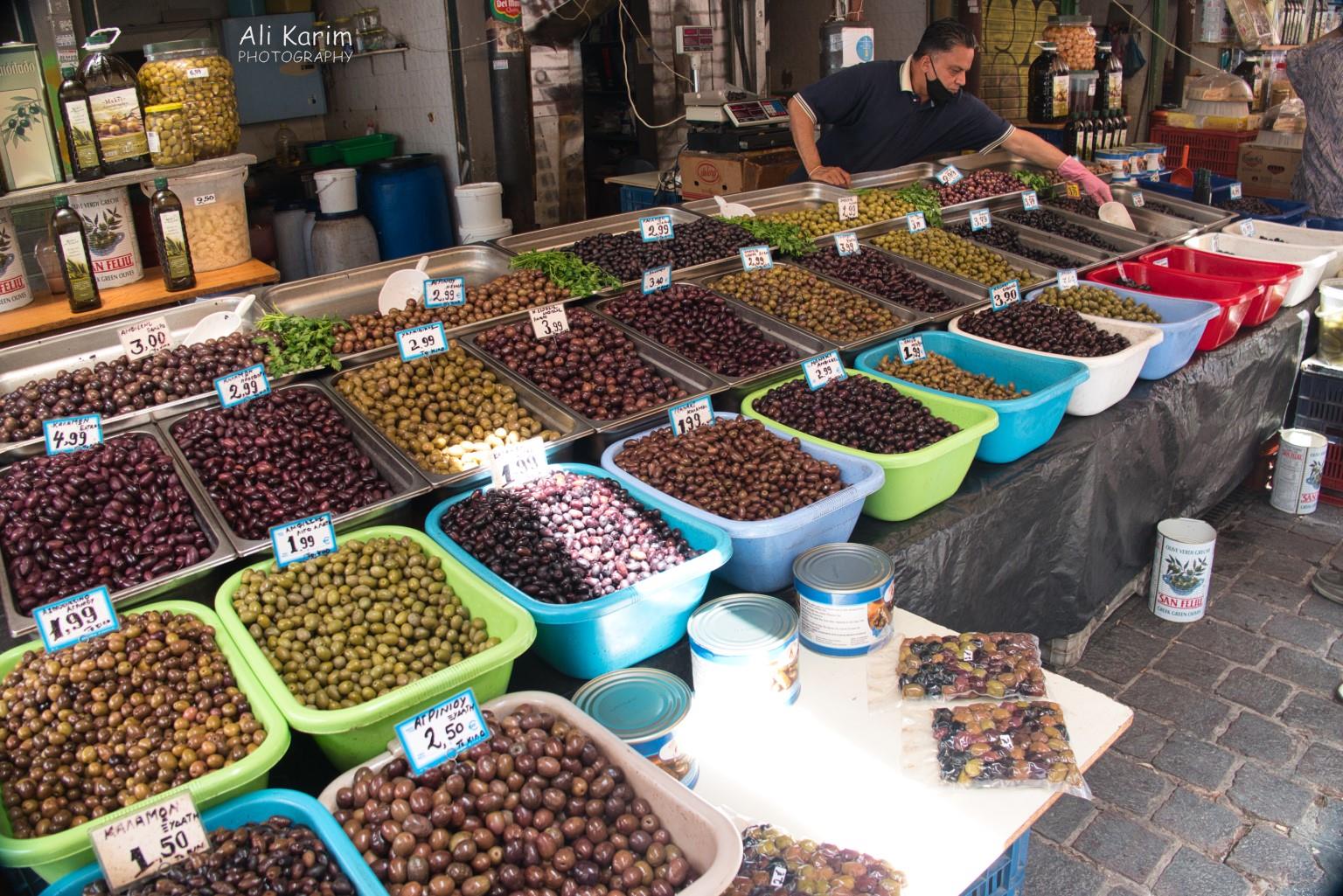 Olives galore More Athens, Greece, May 2021, Olives galore