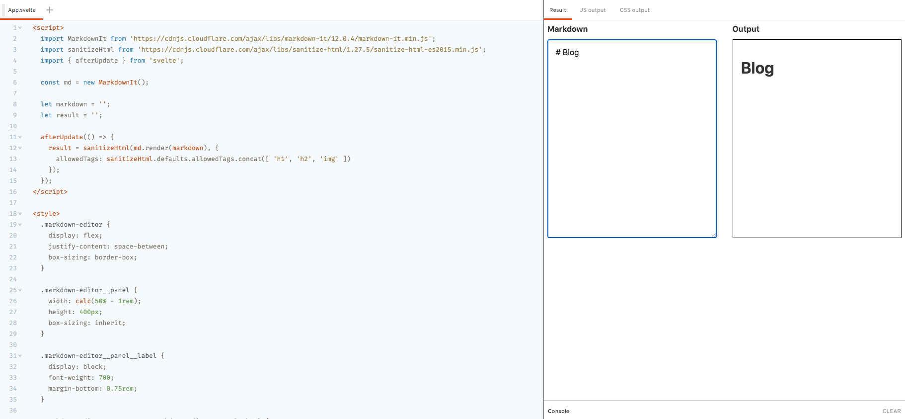 Demo - `afterUpdate` Lifecycle Method - Markdown Editor - Some Markdown Added