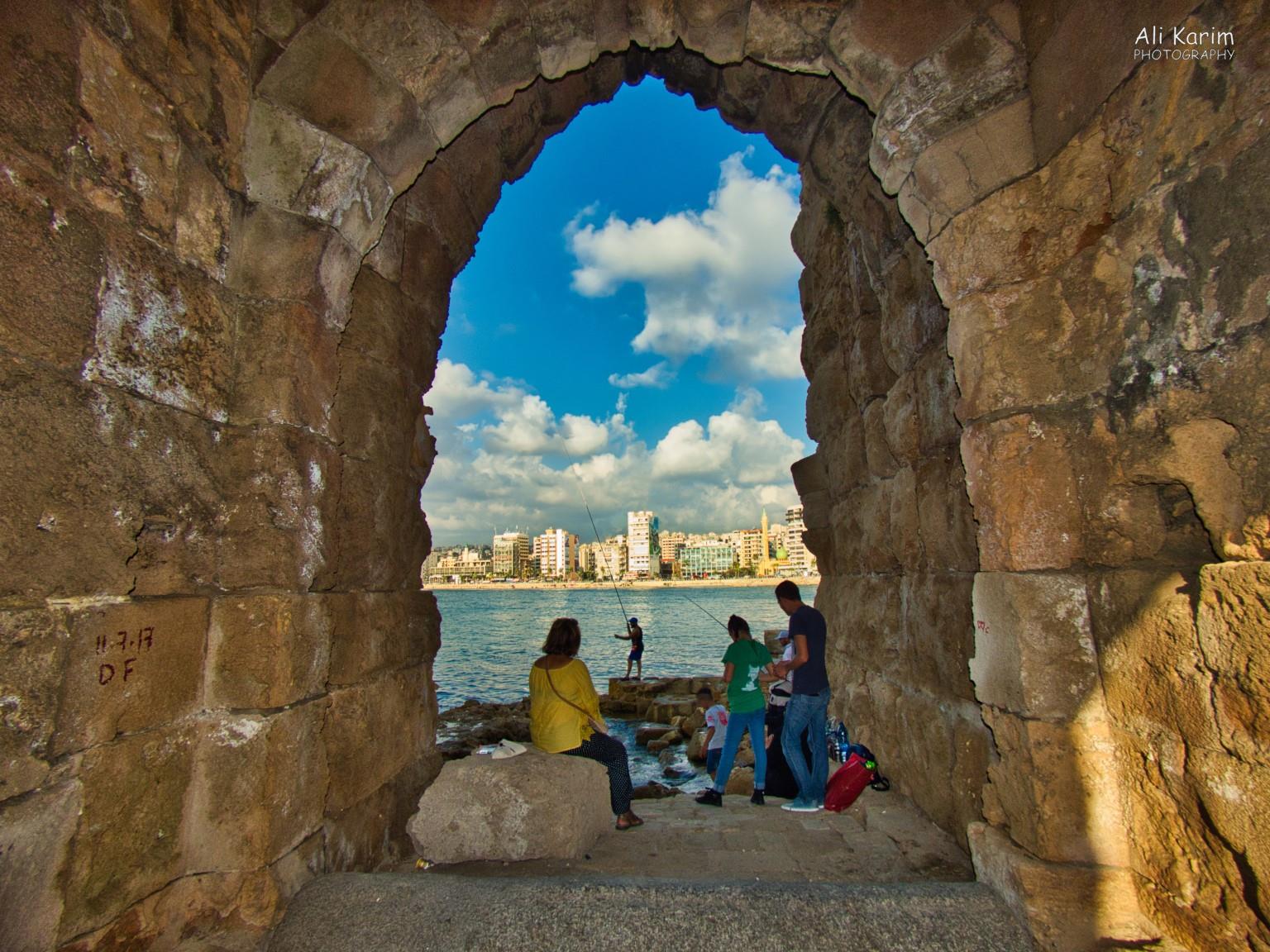 Sidon and Tyre Castle Alcove where the Syrian family was picnicking; ancient and modern Sidon