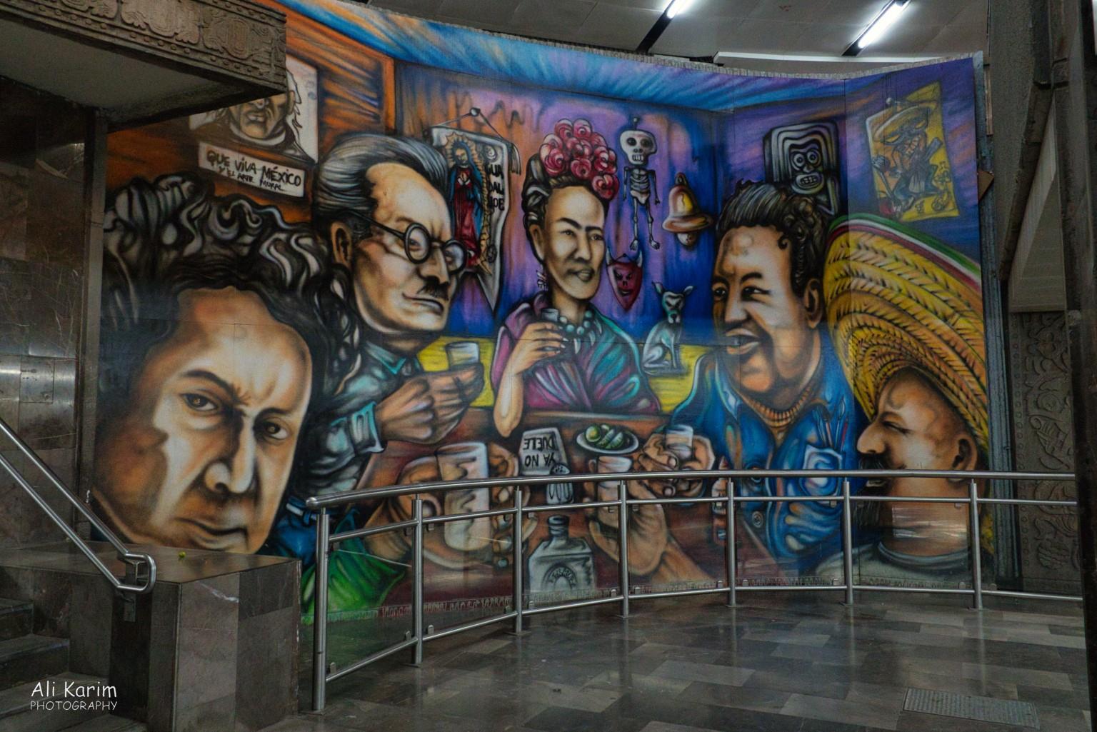 Interesting artwork at the subway station near our hotel Mexico City, Mexico, Dec 2019, Interesting artwork at the subway station near our hotel