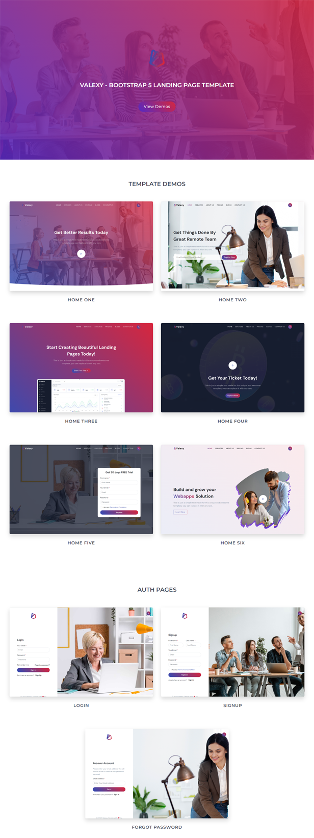 Valexy - Bootstrap 5 Landing Page Template - 2