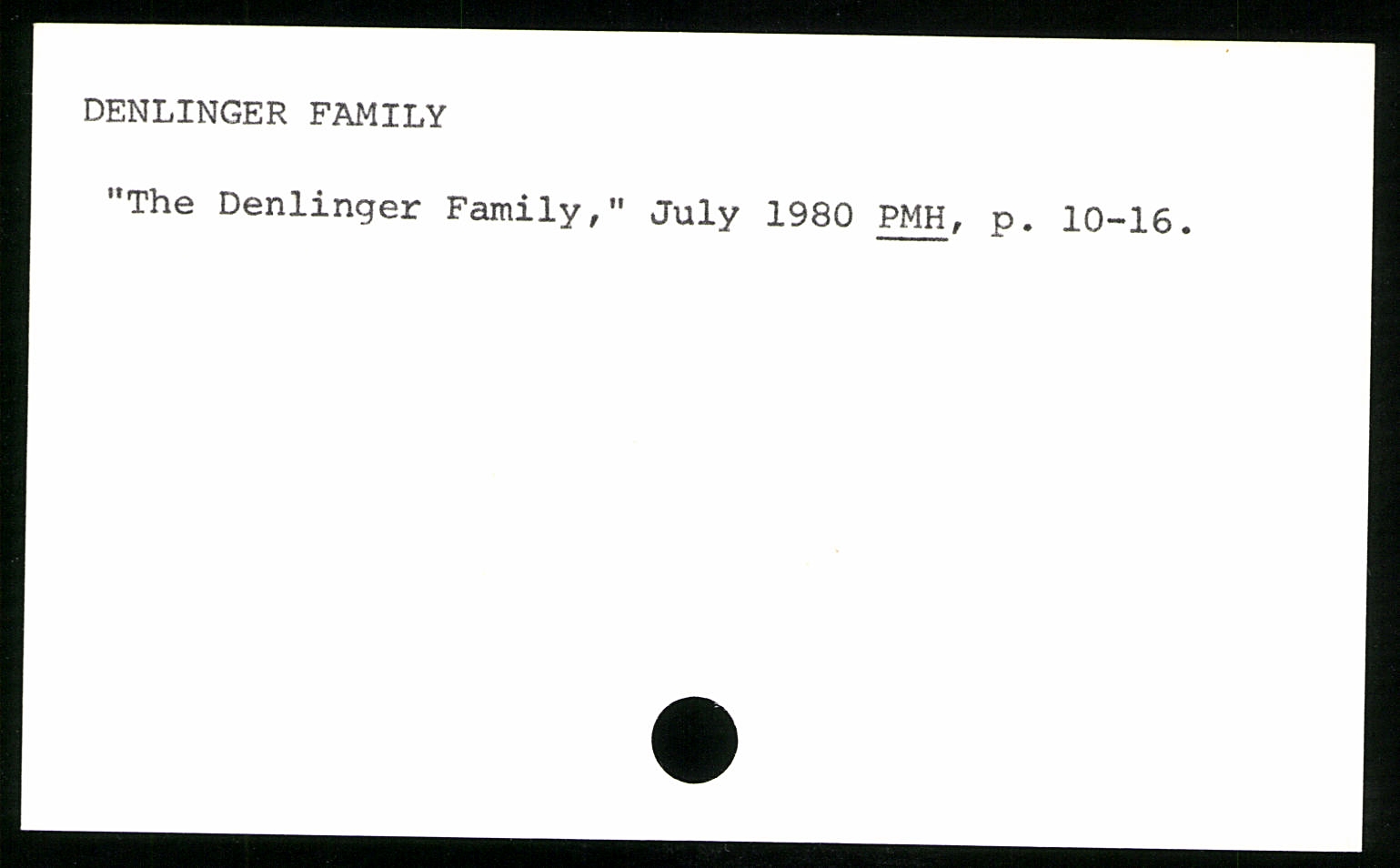 DENLINGER FAMILY – Mennonite Life