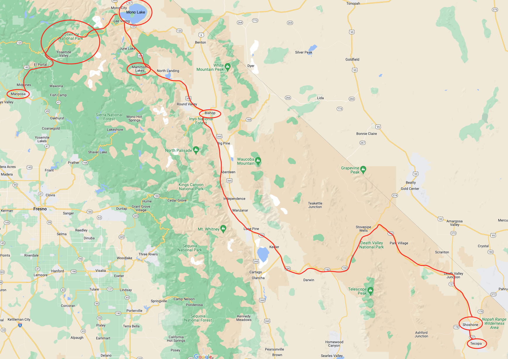 Yosemite to Tecopa via Death Valley Yosemite to Death Valley, June 2020, Yosemite to Tecopa via Death Valley