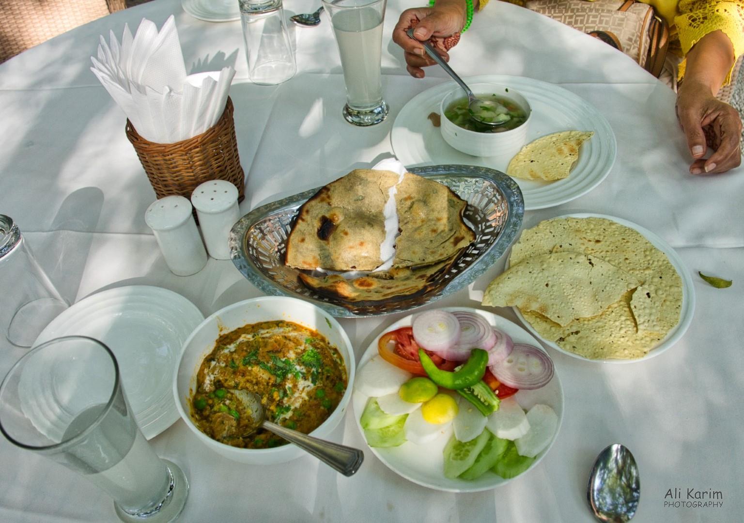 Lunch at On the Rocks was soup, vegetable curry, salad, papad, Baajra roti and nimbu pani :) Jodhpur, Rajasthan Lunch at On the Rocks was soup, vegetable curry, salad, papad, Baajra roti and nimbu pani :)