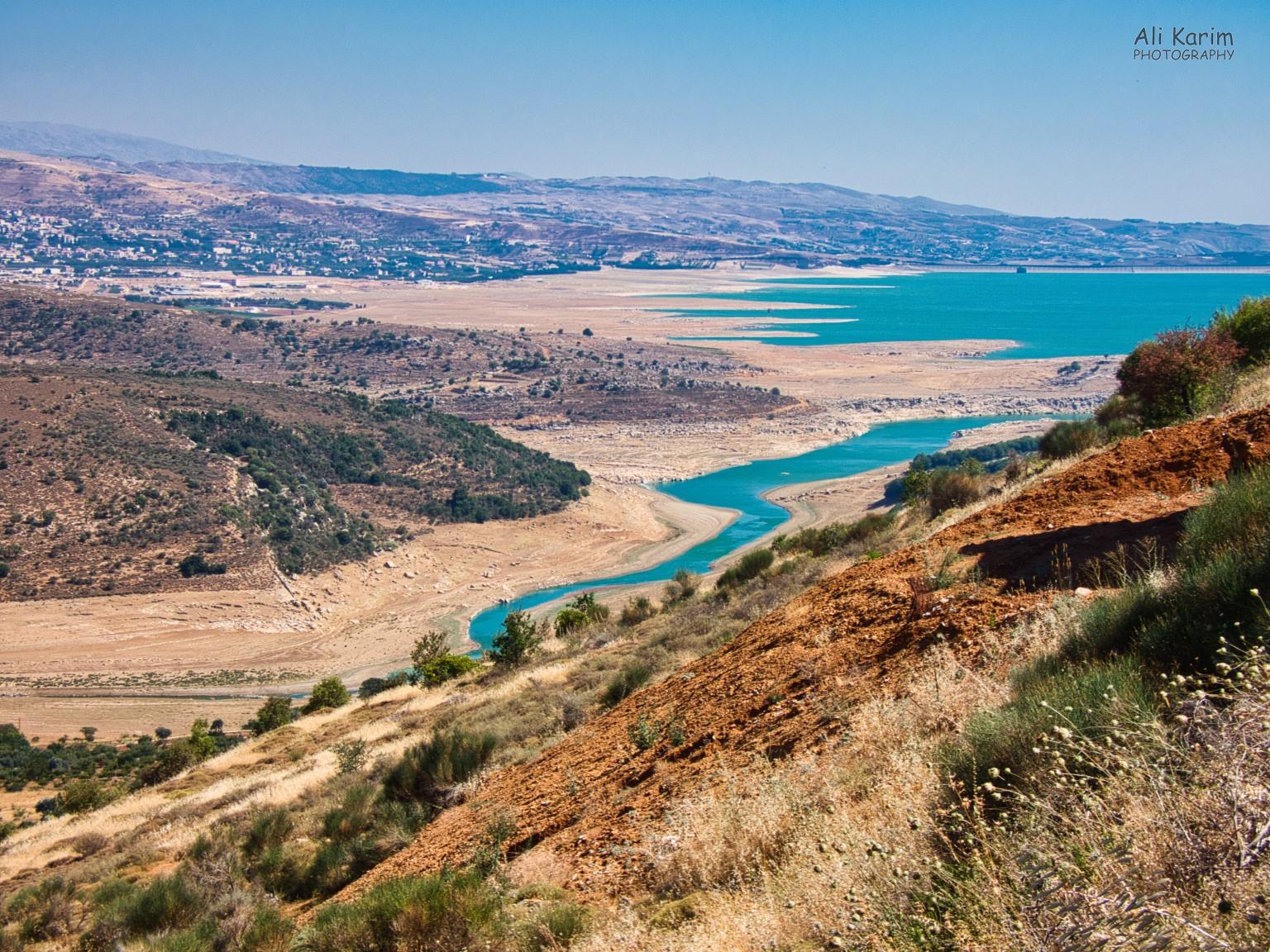 View of Lake Qaraoun from the Blue Lake restaurant Bekaa Valley Winery, Chouf Mountains & the Druze View of Lake Qaraoun from the Blue Lake restaurant