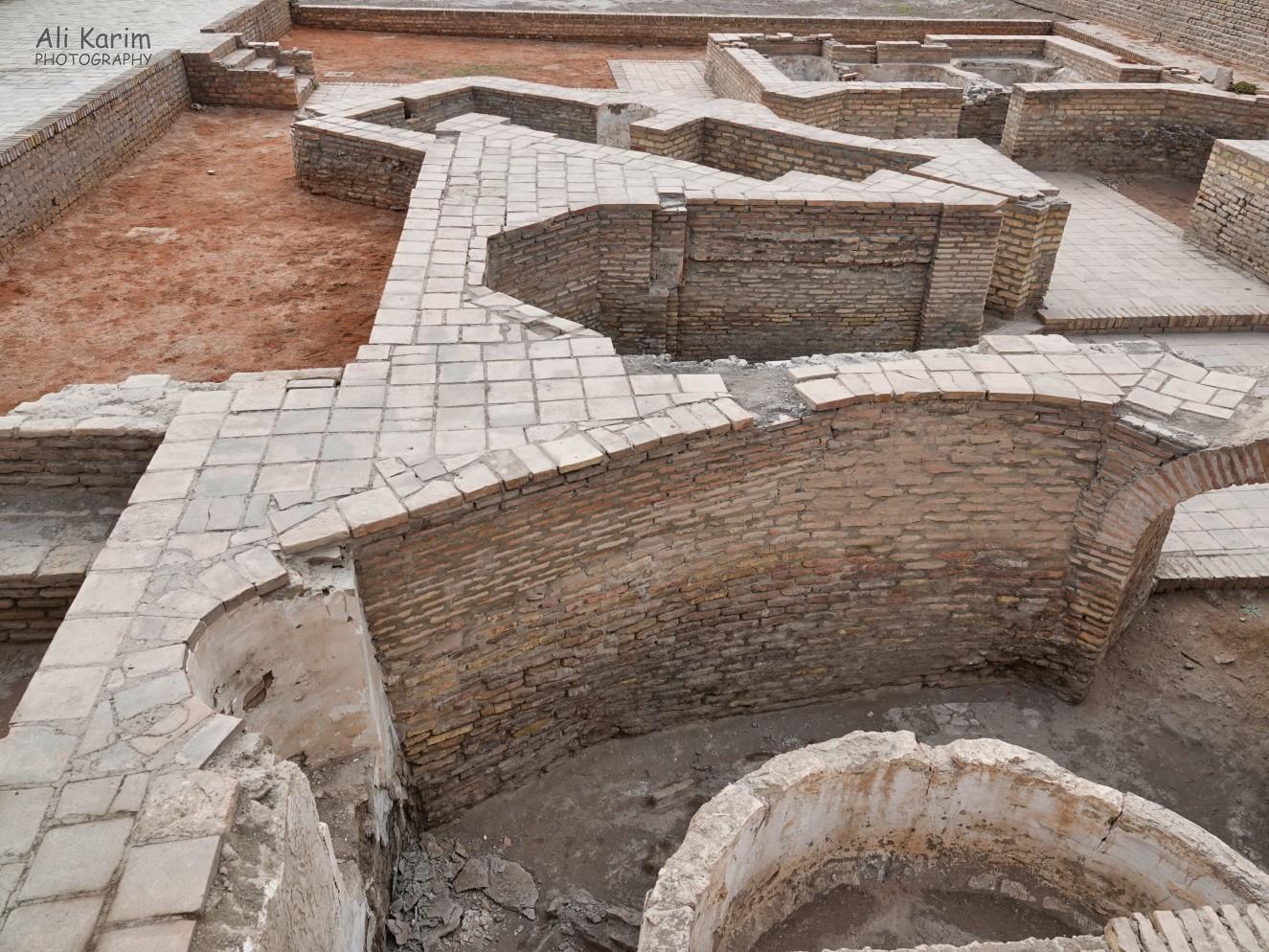 Remains of bath houses and caranvarasai that were excavated in the old town center Bukhara, Oct 2019, Remains of bath houses and caranvarasai that were excavated in the old town center