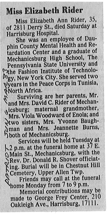 Obituary-rider elizabeth ann-1983 – Mennonite Life