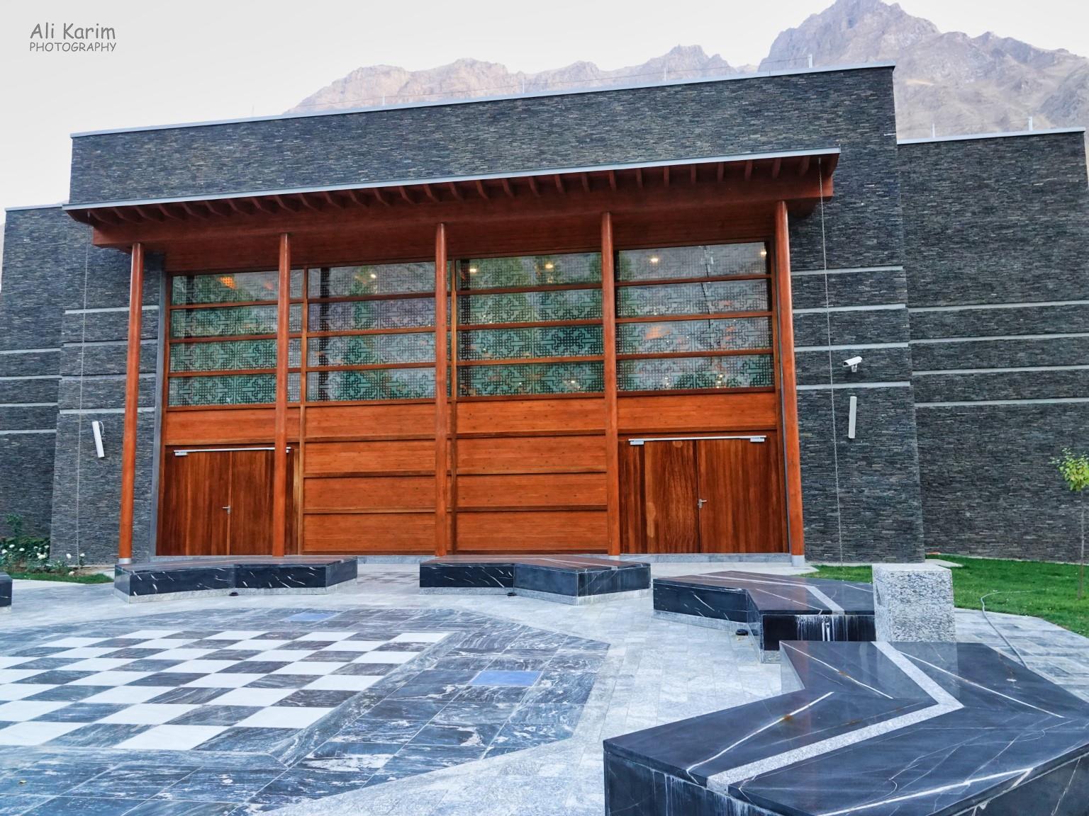 One entrance that was not in use, with casual marble seating and flooring for outdoor social gathering More Khorog, Tajikistan One entrance that was not in use, with casual marble seating and flooring for outdoor social gathering