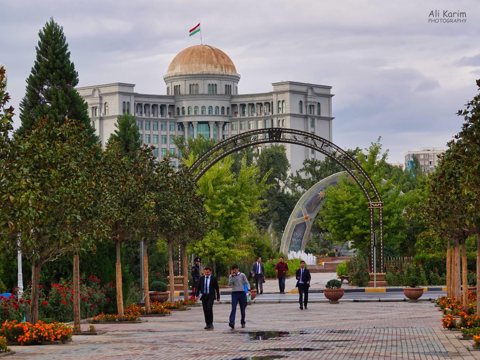 Locals enjoying the beautiful parks all over the city center More Dushanbe, Tajikistan Locals enjoying the beautiful parks all over the city center