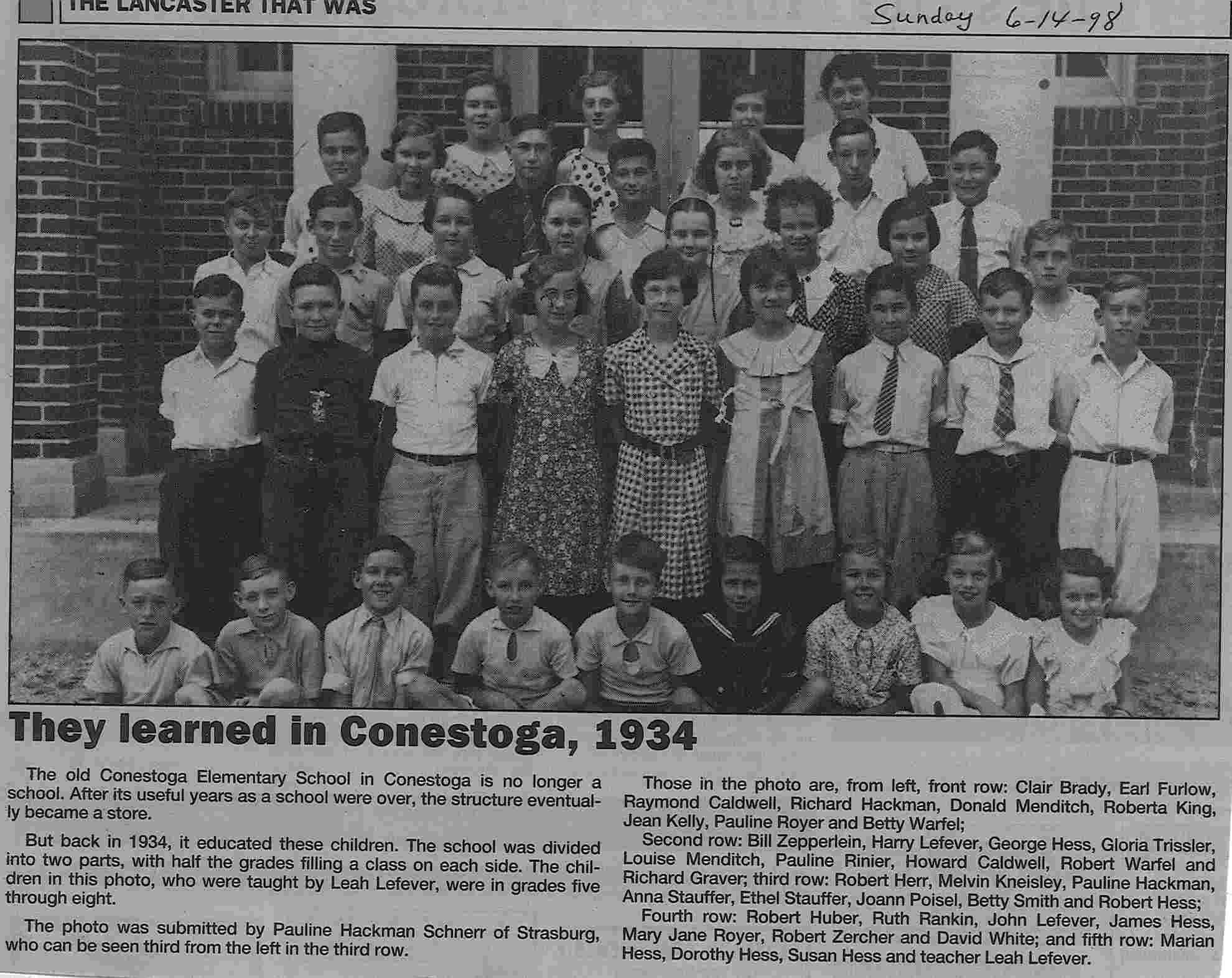 Conestoga Elementary School 1934 Mennonite Life