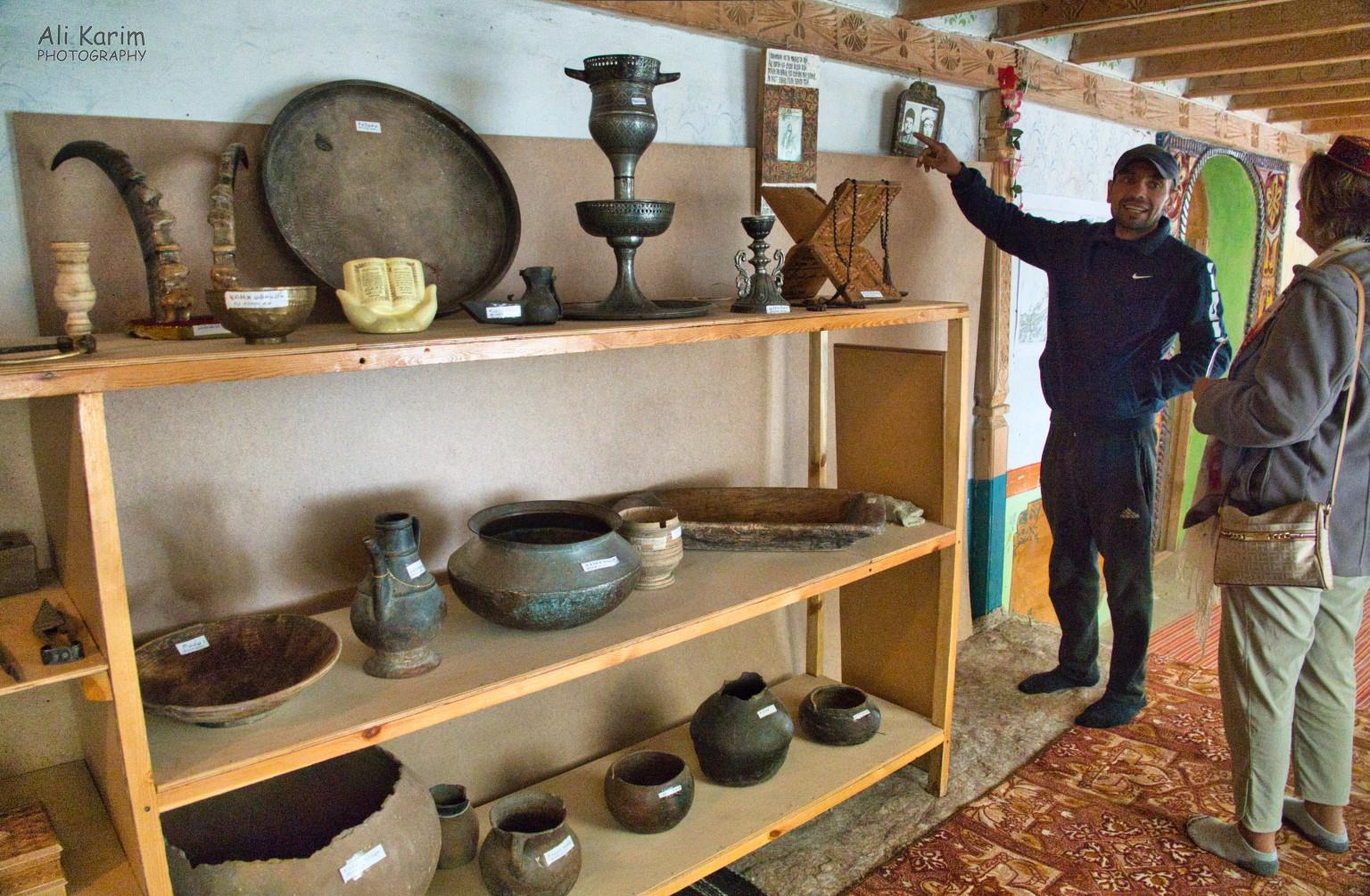 Some artifacts in the Museum, at the entrance to the prayer house in Langar. Langar, Bulunkul Tajikistan, Some artifacts in the Museum, at the entrance to the prayer house in Langar.