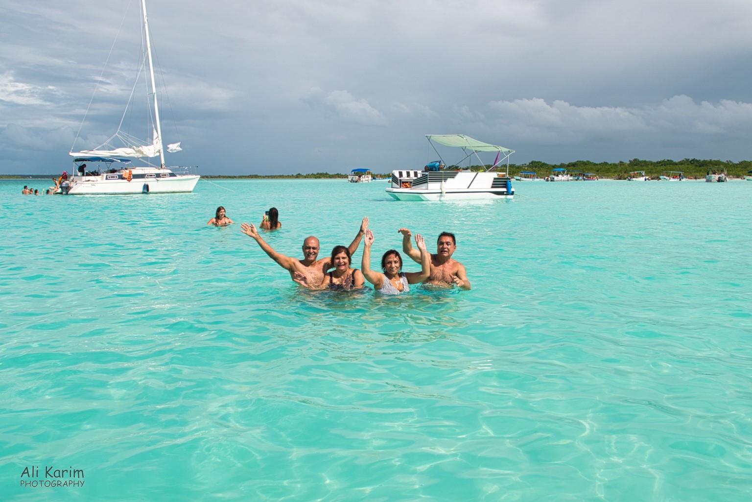 Bacalar & Mahahual, Mexico, Jan 2020, Swimming in the laguna was a lot of fun with its sandy bottom