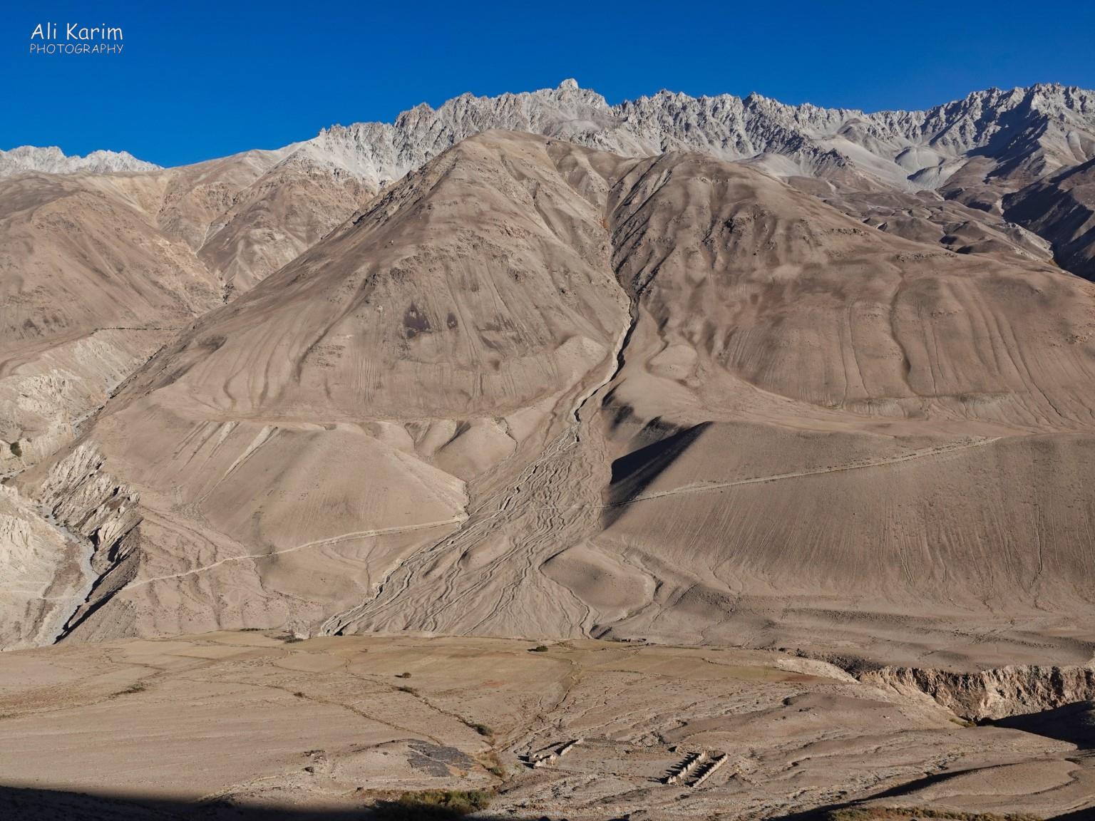Mountain road on Afghan Pamirs Langar, Tajikistan, Mountain road on Afghan Pamirs