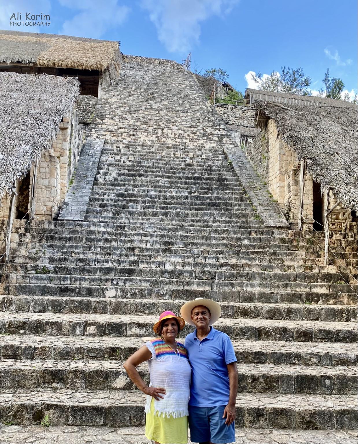 Valladolid, Yucatan, Mexico Feb 2021, Huge well-preserved pyramid at Ek Balam