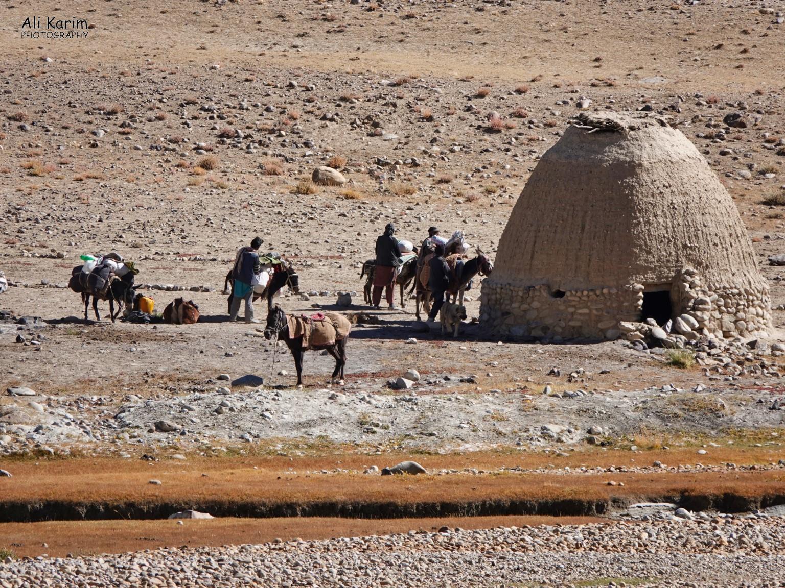 Unloading the goods from the donkeys Langar, Tajikistan, Unloading the goods from the donkeys