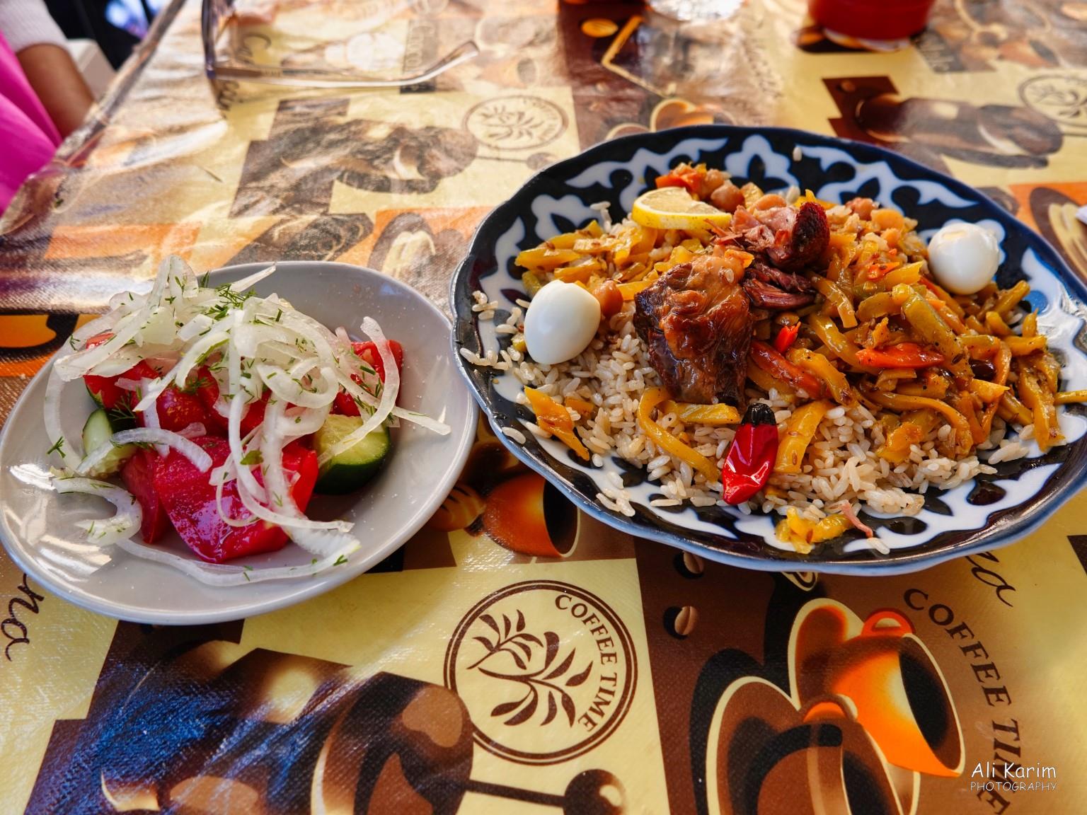 Delicious Plov and accompaniments with chai of course :) More Samarkand, Delicious Plov and accompaniments with chai of course :)