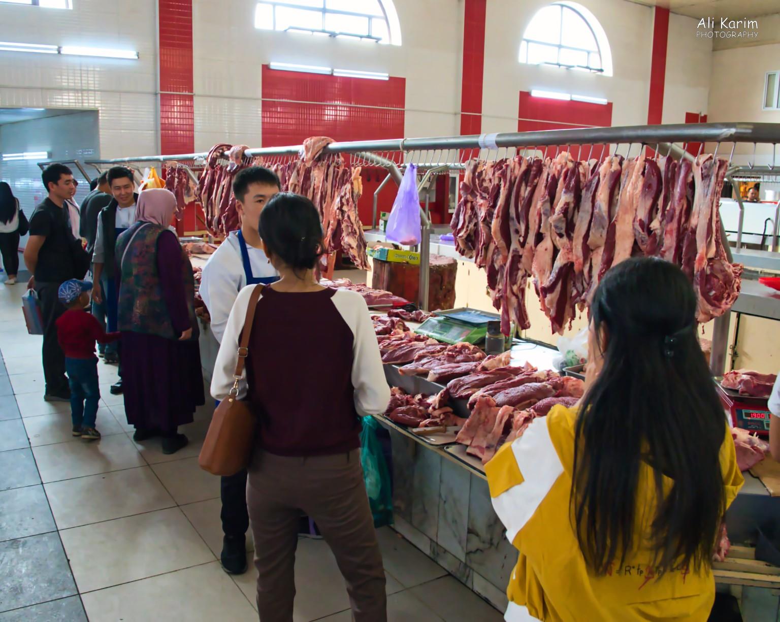 Next stop was the meat section of the market, which was very clean. Note the very fatty meats. They were even selling just the fat by itself. Silk Road 14 Bishkek Next stop was the meat section of the market, which was very clean. Note the very fatty meats. They were even selling just the fat by itself.