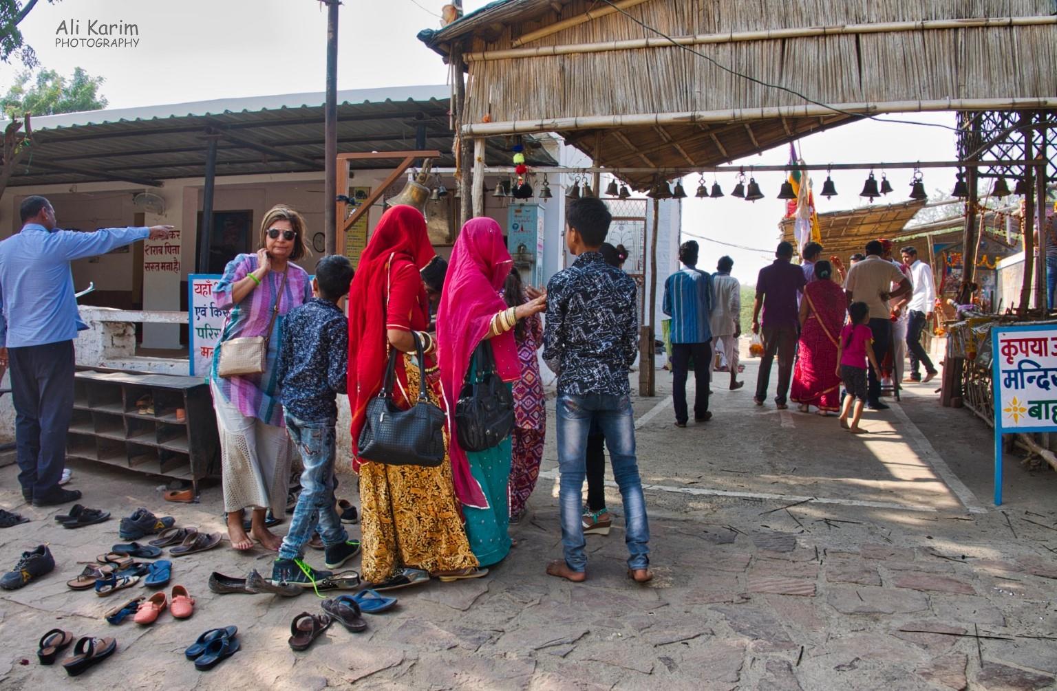 Off came the shoes to enter this outdoor shrine Leopards, Bera, Rajasthan Off came the shoes to enter this outdoor shrine