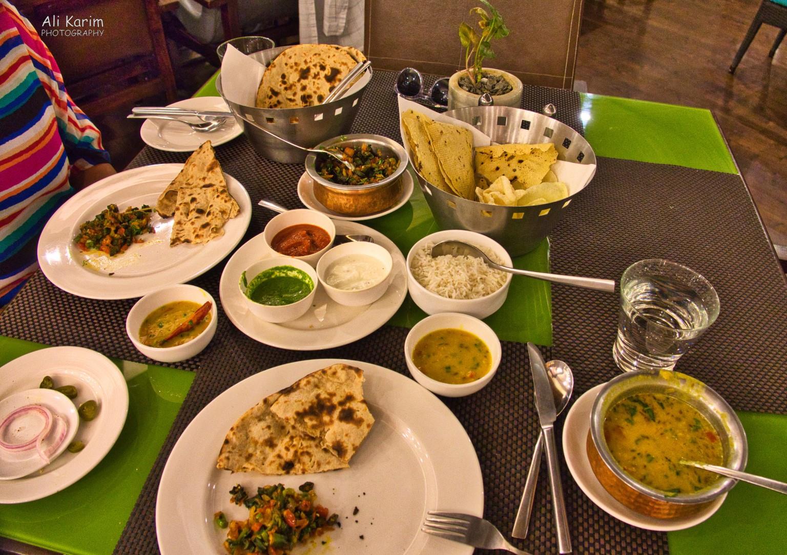 Vegetarian dinner at the Westin, Rajasthani dishes Pushkar, Rajasthan Vegetarian dinner at the Westin, Rajasthani dishes