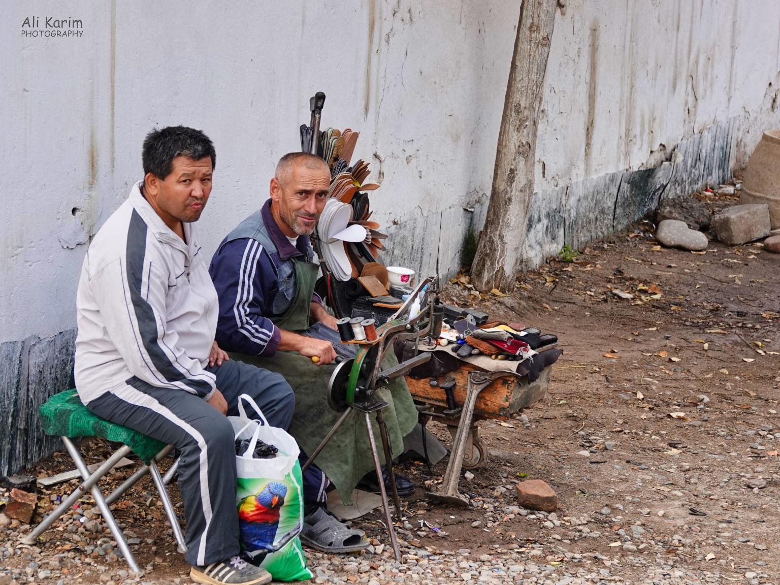 Small shoe repair business outside the Korvon market More Dushanbe, Tajikistan Small shoe repair business outside the Korvon market