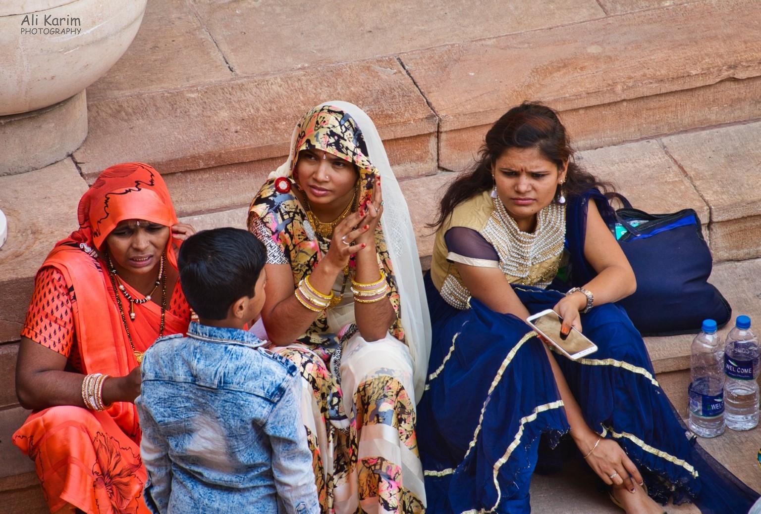 Local tourists taking a breather from checking out the Fort; note the clothing and jewelry Jodhpur, Rajasthan Local tourists taking a breather from checking out the Fort; note the clothing and jewelry