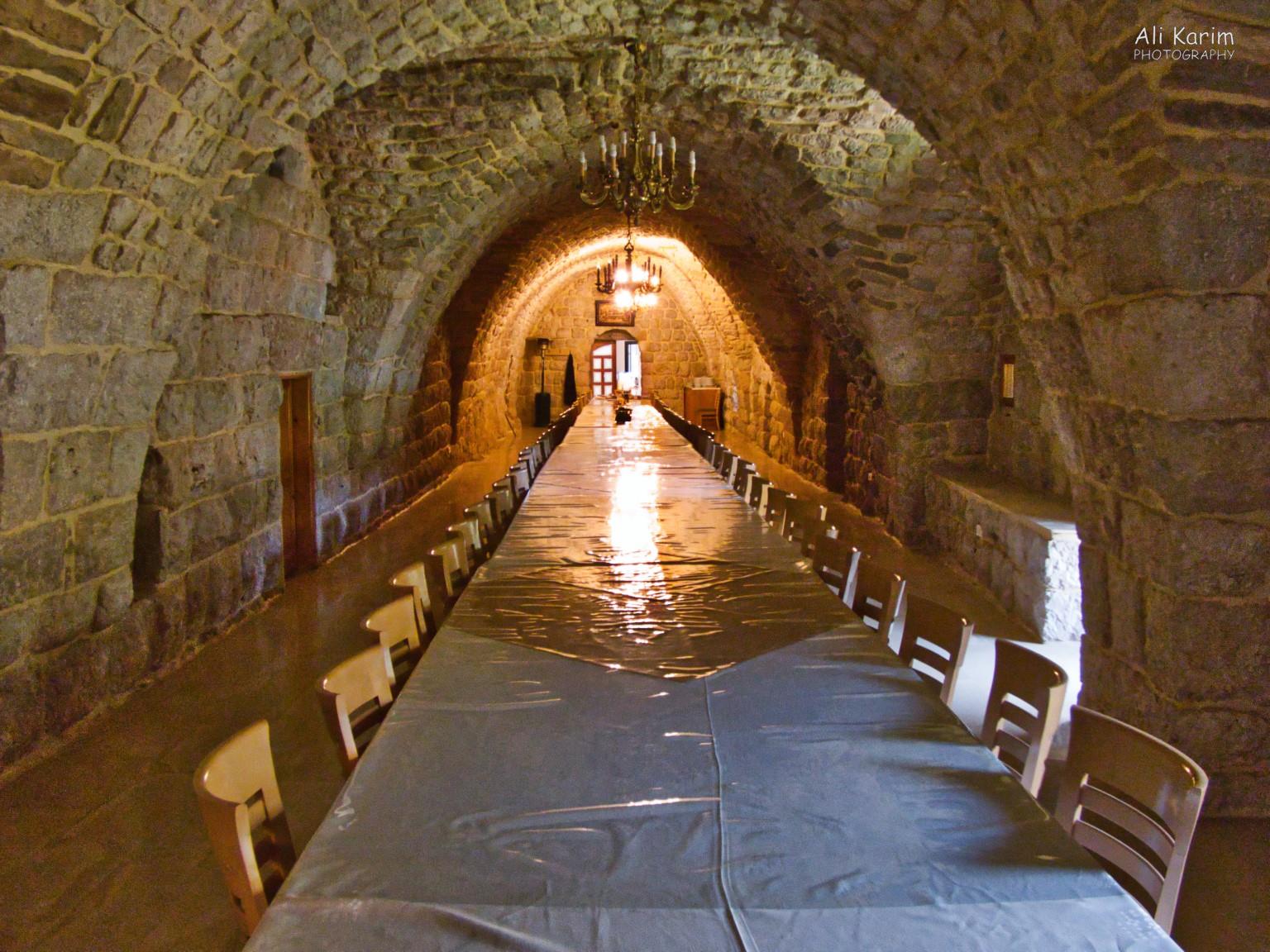 Dining room of the Monastery; must have a lot of benefactors regularly. The kitchen at the far end was also large and well equipped Bsharri and Quadisha Valley Dining room of the Monastery; must have a lot of benefactors regularly. The kitchen at the far end was also large and well equipped