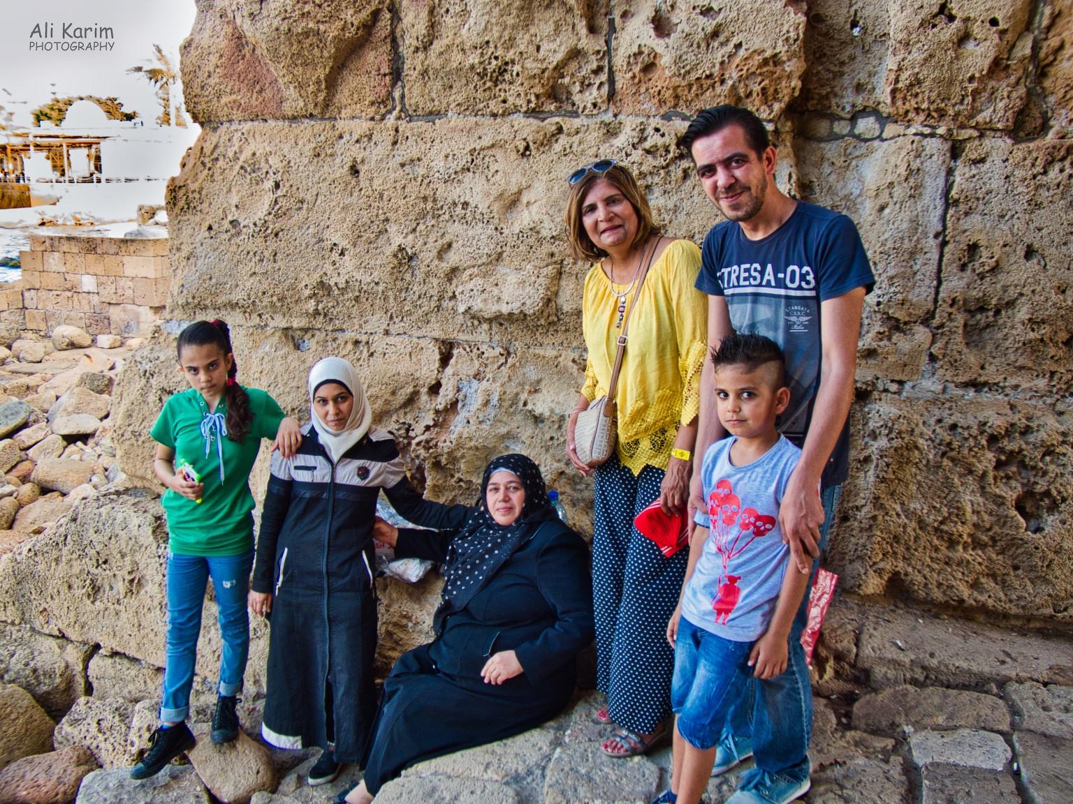 Sidon and Tyre Syrian family (mother, son, daughter-in-law and kids) who befriended us and shared their snacks with us