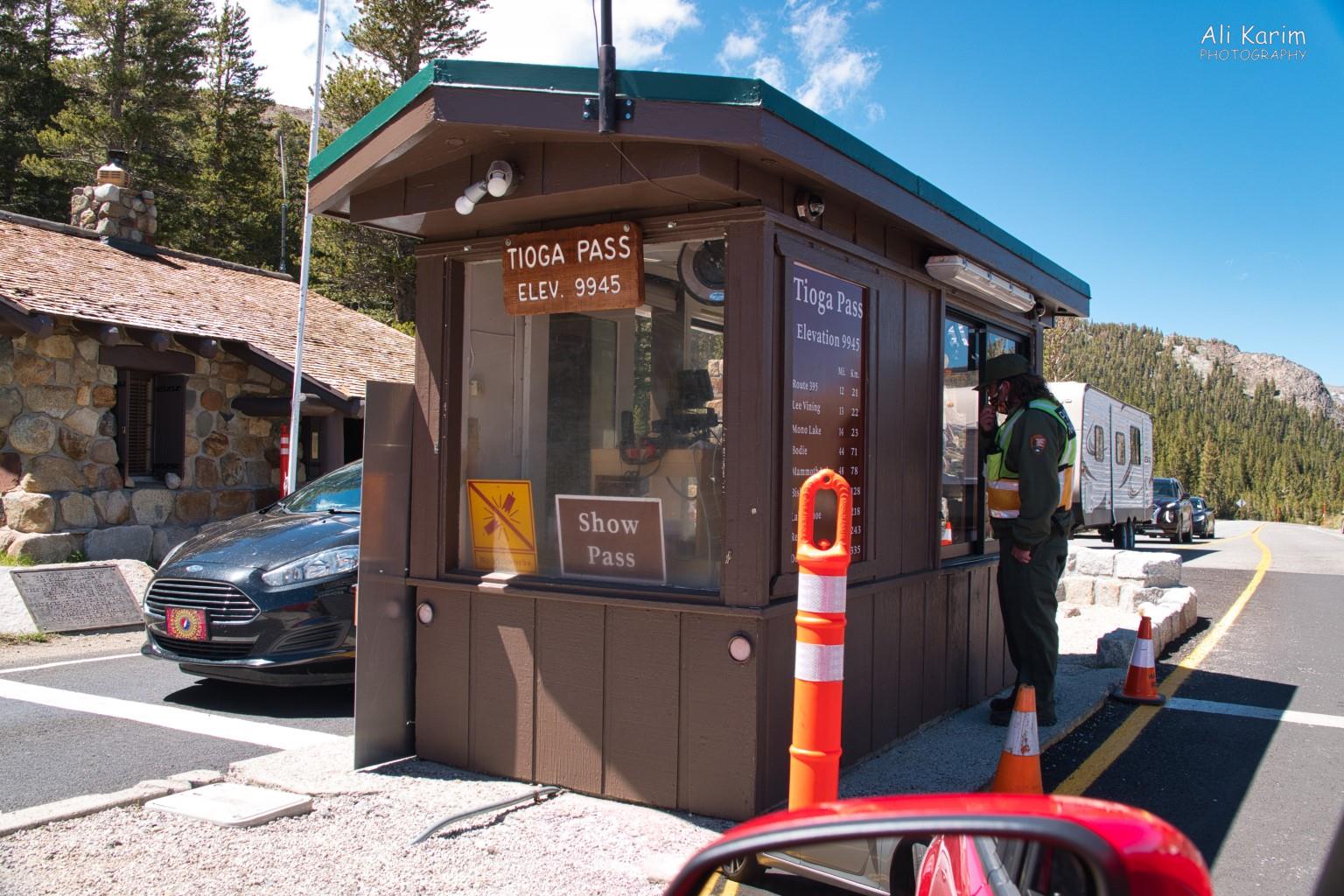 Yosemite to Death Valley, June 2020, Tioga Pass entrance/exit gate of Yosemite National Park
