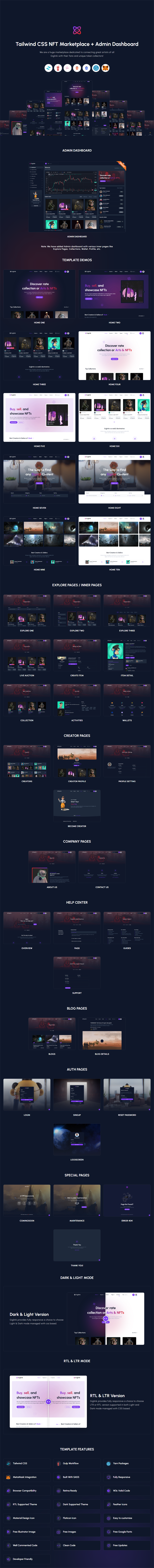 Giglink - Tailwind CSS NFT Marketplace & Admin Dashboard Template - 4