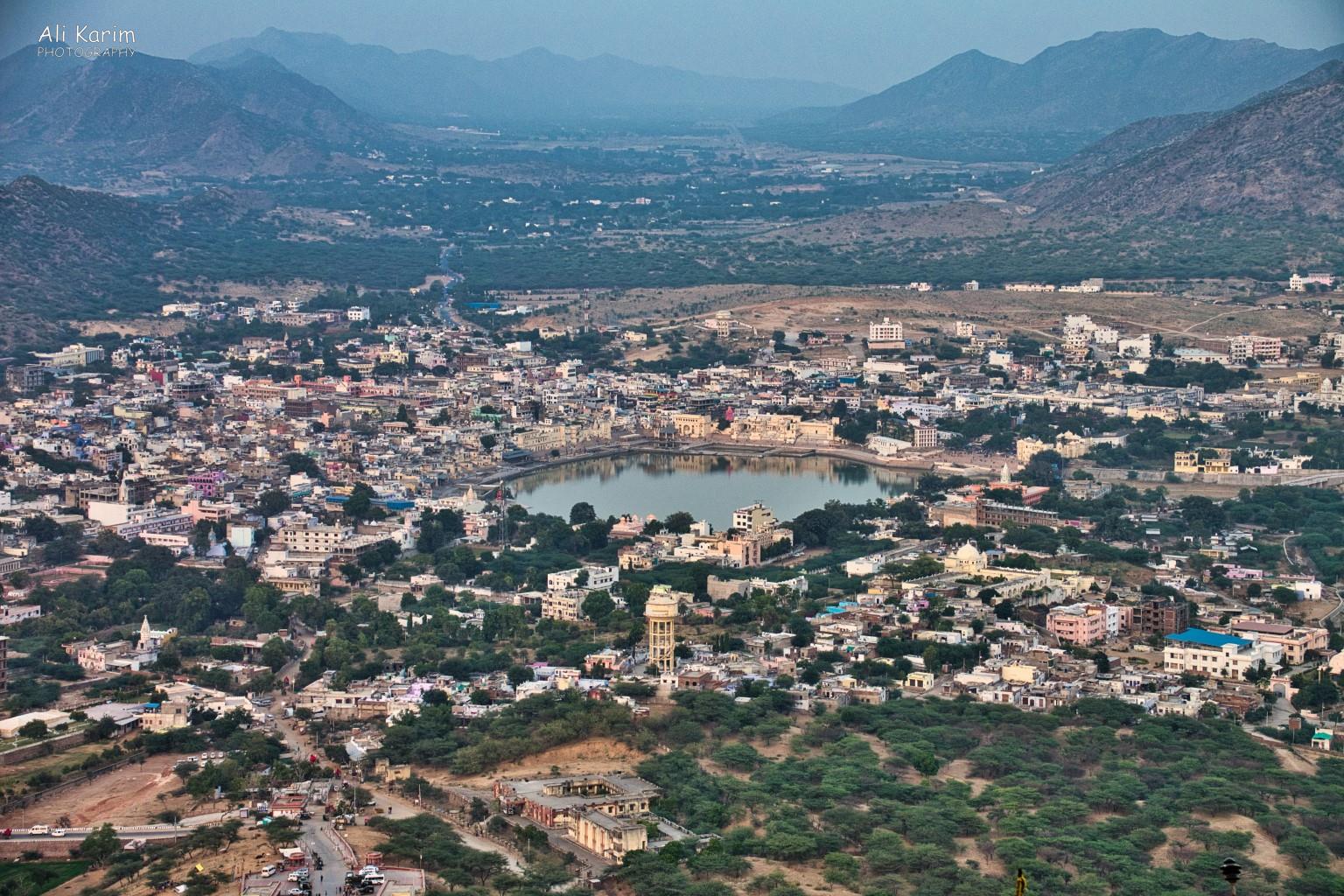 Great view of Pushkar Lake and town, as well as the Aravalli hills Pushkar, Rajasthan Great view of Pushkar Lake and town, as well as the Aravalli hills