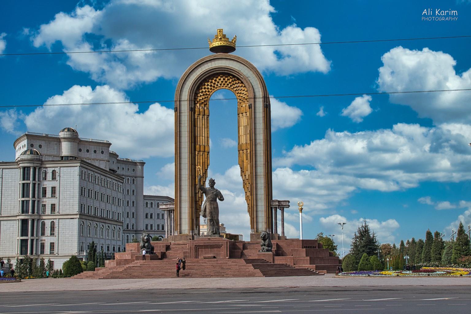 The mainstay was the majestic Ismoil Somoni statue and park More Dushanbe, Tajikistan The mainstay was the majestic Ismoil Somoni statue and park