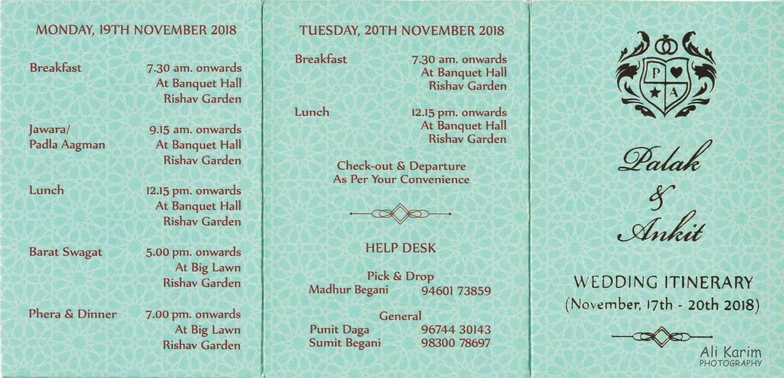 Schedule of Wedding events Bikaner, Rajasthan Schedule of Wedding events