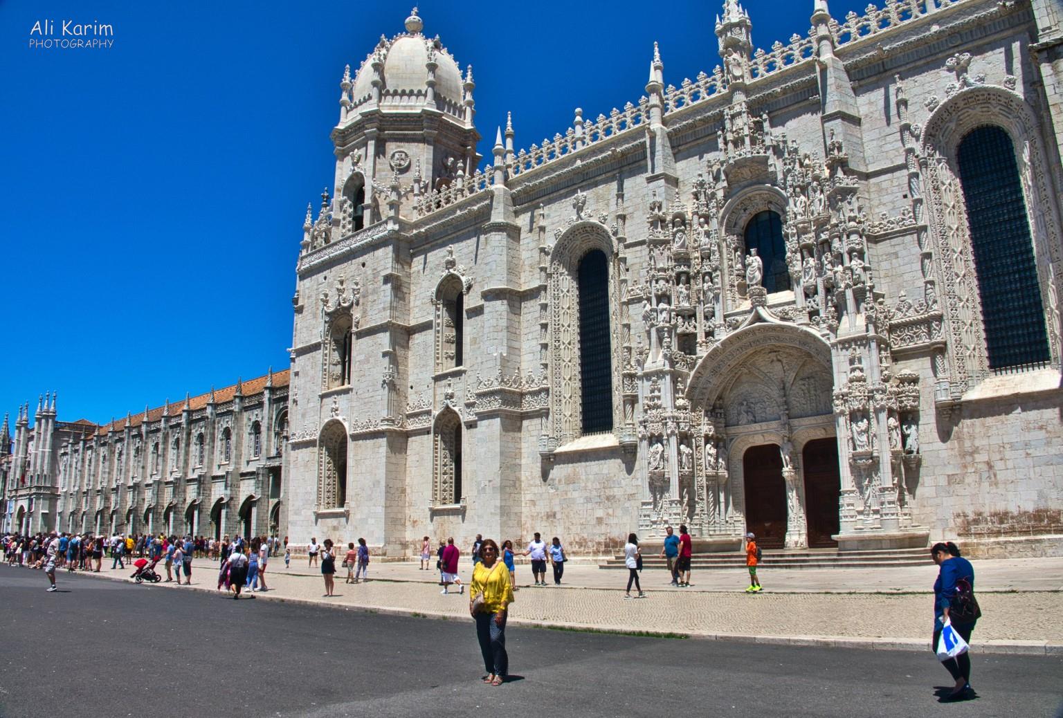The Grand Mosterio dos Jeronimos, an inspiringly built Monestary; and the attached Museo National de Arqueologia to the left; in Belem Lisbon Portugal: The Grand Mosterio dos Jeronimos, an inspiringly built Monestary; and the attached Museo National de Arqueologia to the left; in Belem