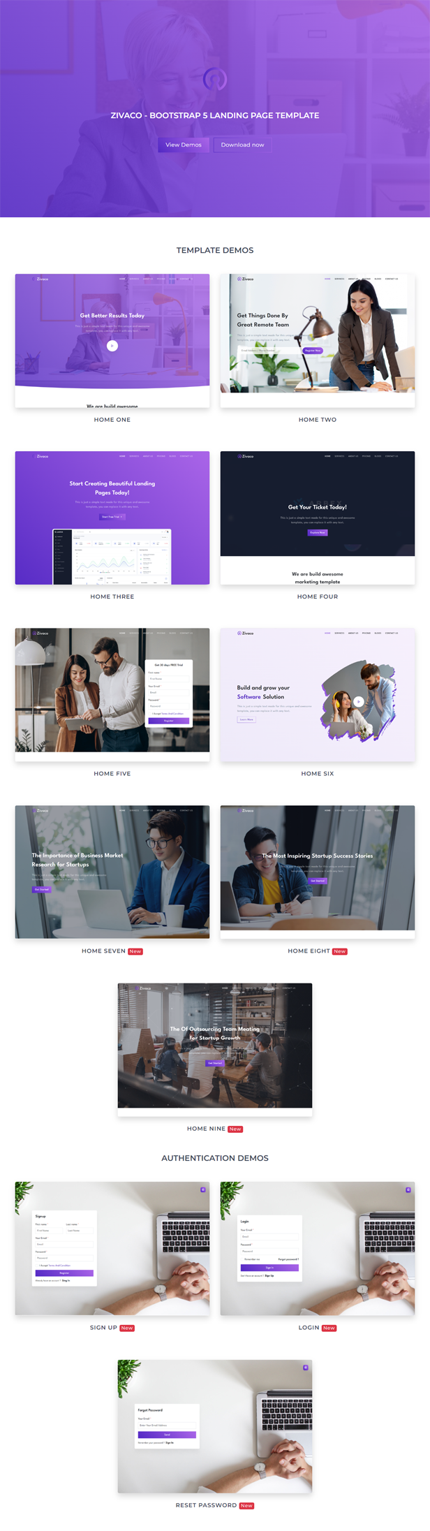 Zivaco - Responsive Landing Page Template - 1