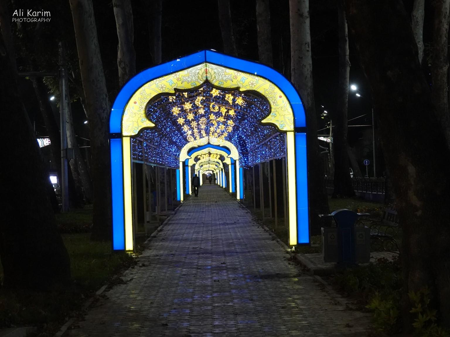 Another well-lit and unusual pathway in another park Dushanbe, Tajikistan Another well-lit and unusual pathway in another park