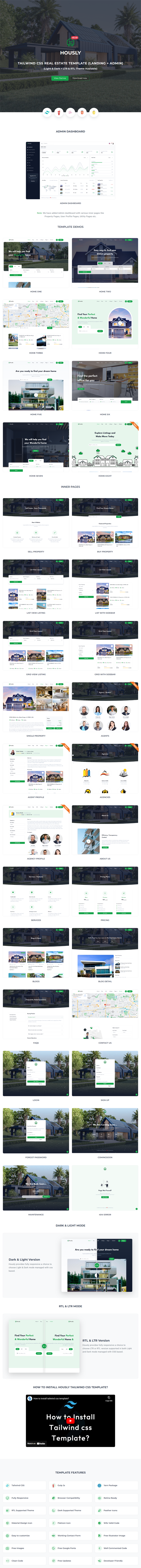 Hously - Tailwind CSS Real Estate Landing & Admin Dashboard Template - 5