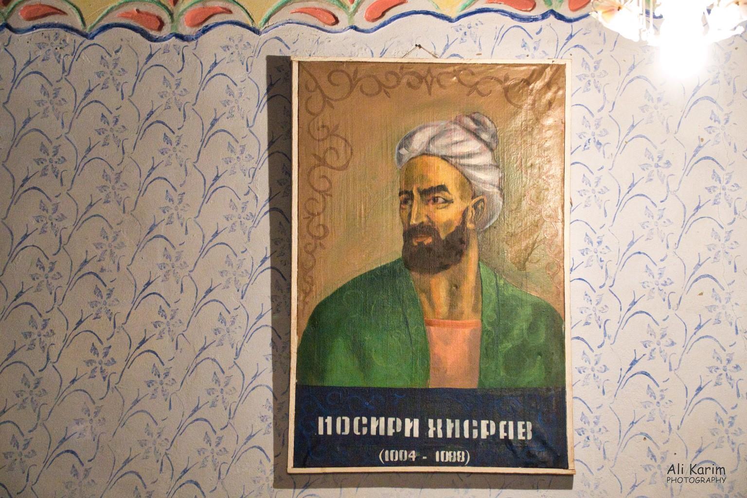 Rendering of Nasir Khusraw, the Ismaili Pir (Emissary) and poet; who had moved to, and settled in Central Asia, from Persia, bringing with him the faithful Langar, Bulunkul Tajikistan, Rendering of Nasir Khusraw, the Ismaili Pir (Emissary) and poet; who had moved to, and settled in Central Asia, from Persia, bringing with him the faithful