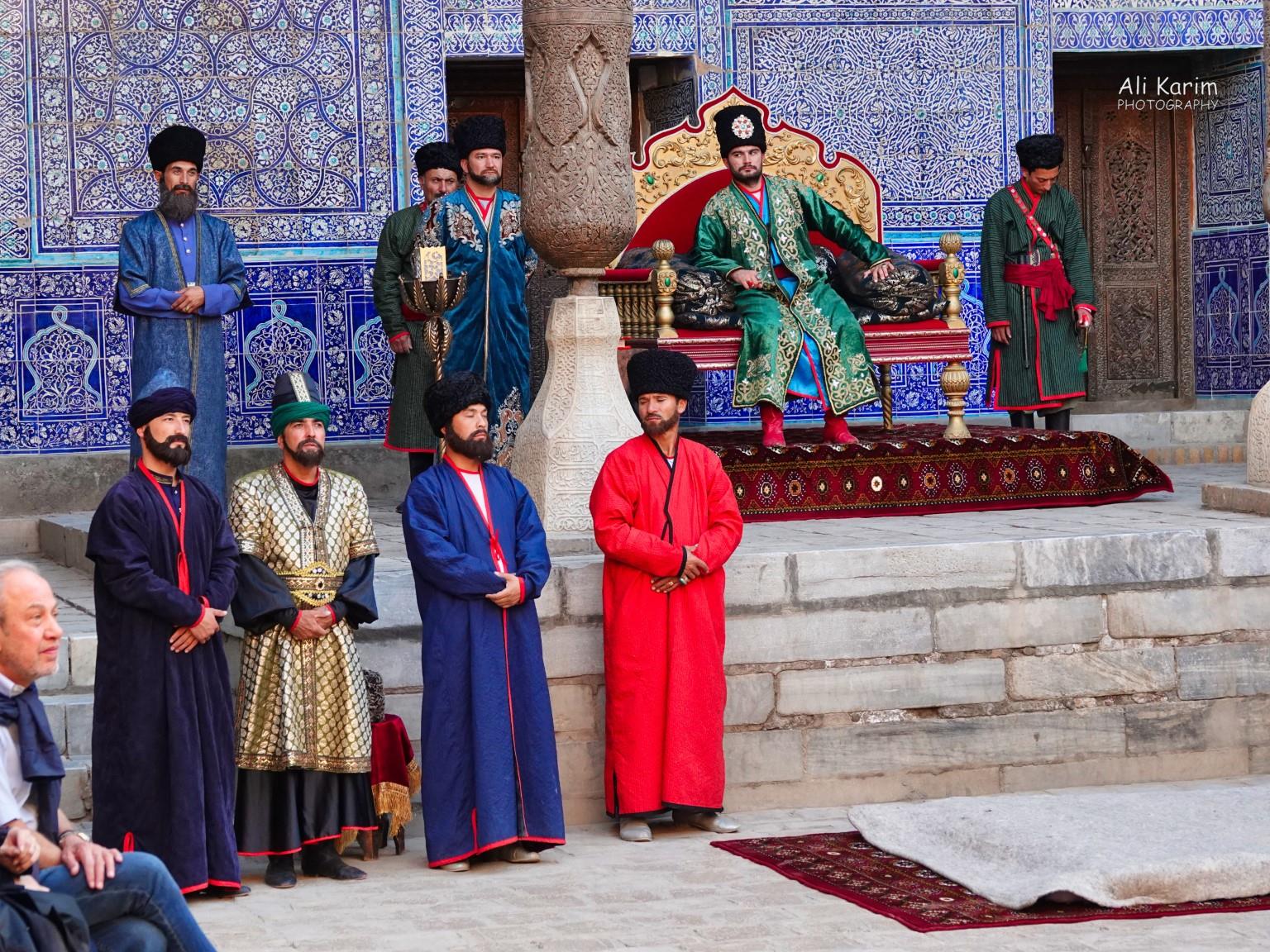 Khiva, Oct 2019, The king, his vizier and senior officials; in the play