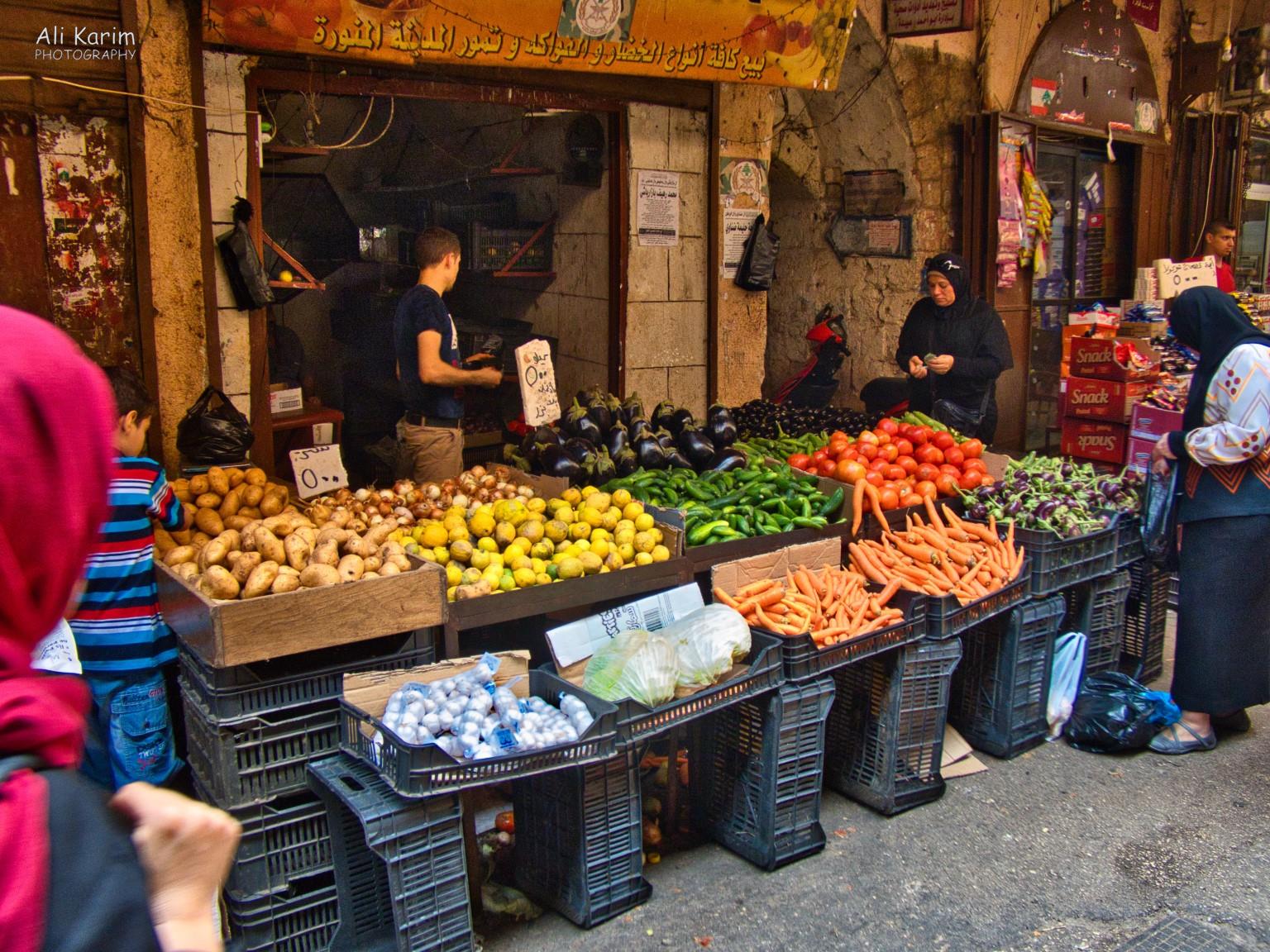Busy souk with lots of food Tripoli Lebanon Busy souk with lots of food