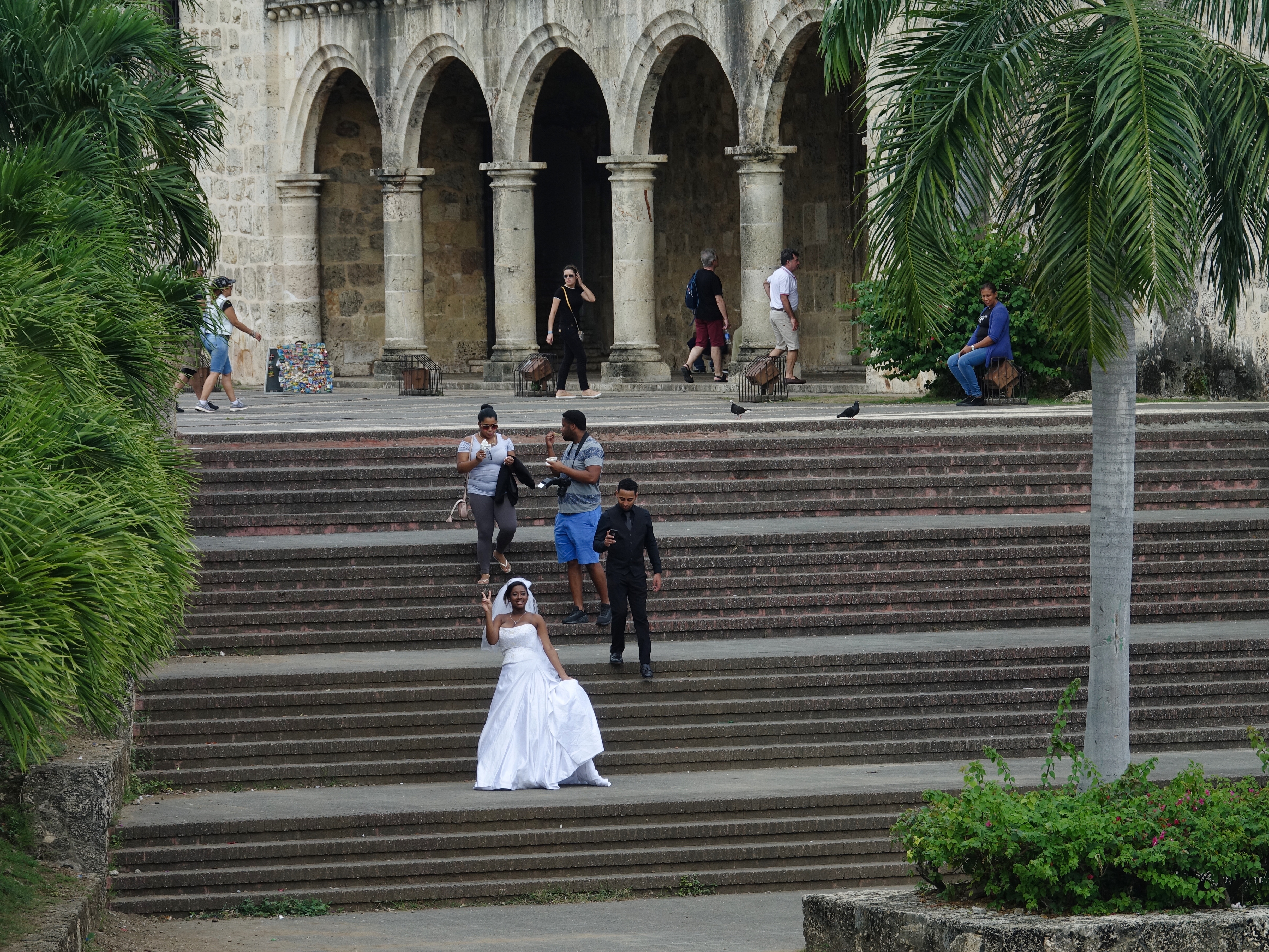 Plaza Espana, with Diego Colon’s residence in the back, is a popular place to take pictures for special events Plaza Espana, with Diego Colon’s residence in the back, is a popular place to take pictures for special events