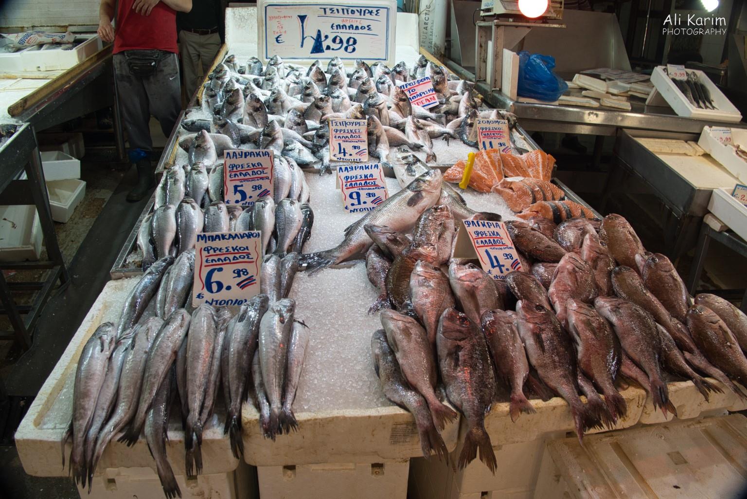 The Fish market adjacent to the vegetable market. More Athens, Greece, May 2021, The Fish market adjacent to the vegetable market.