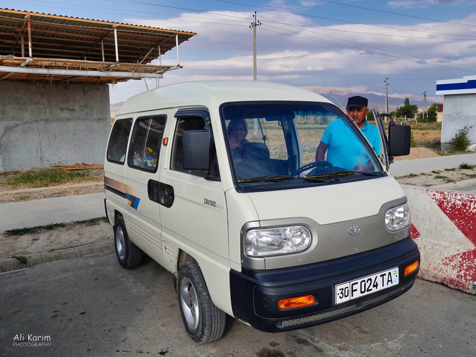 Our taxi from the Uzbek border to Samarkand Samarkand, Uzbekistan Our taxi from the Uzbek border to Samarkand
