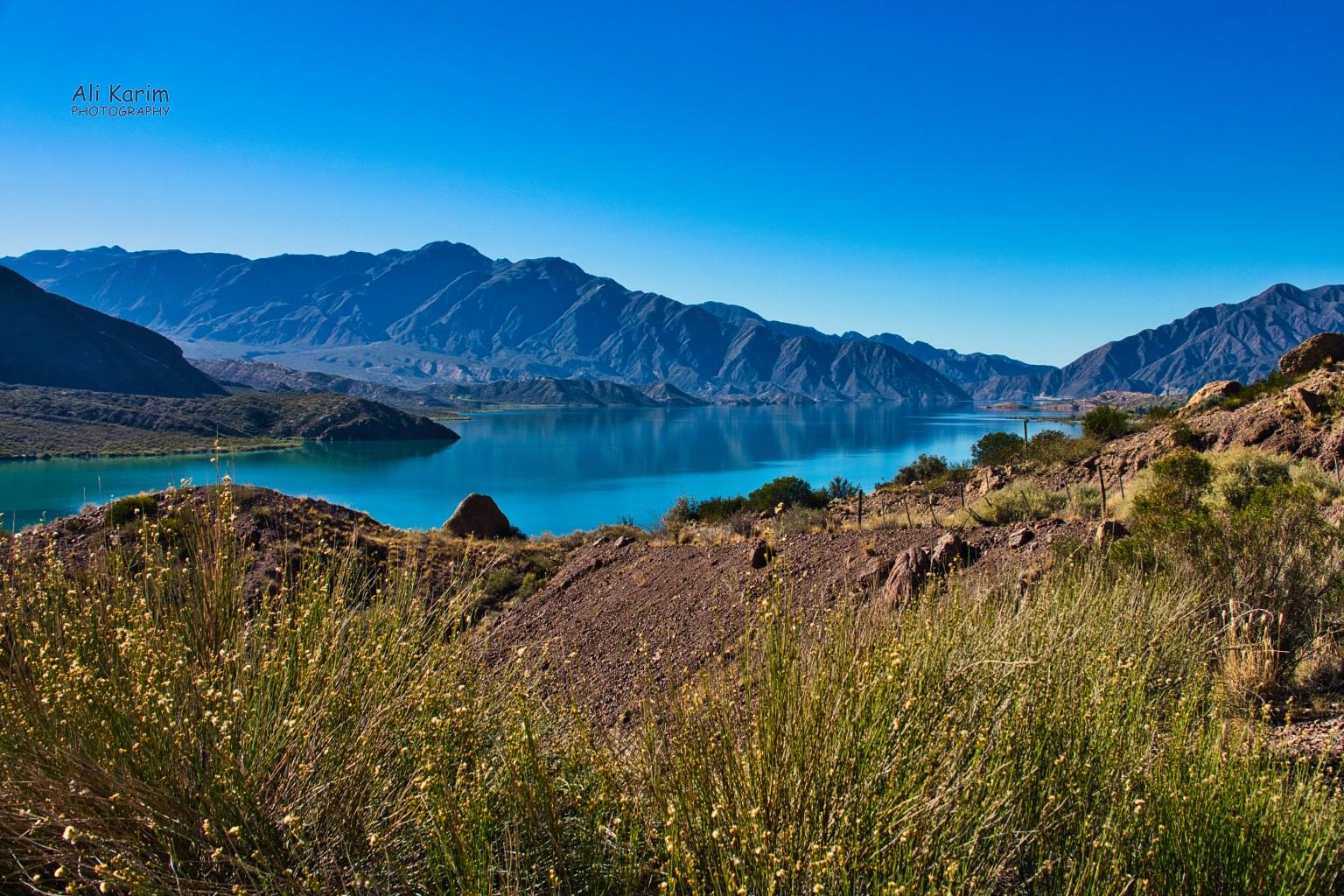Potrerillos dam reservoir along the way More Mendoza, Argentina Potrerillos dam reservoir along the way