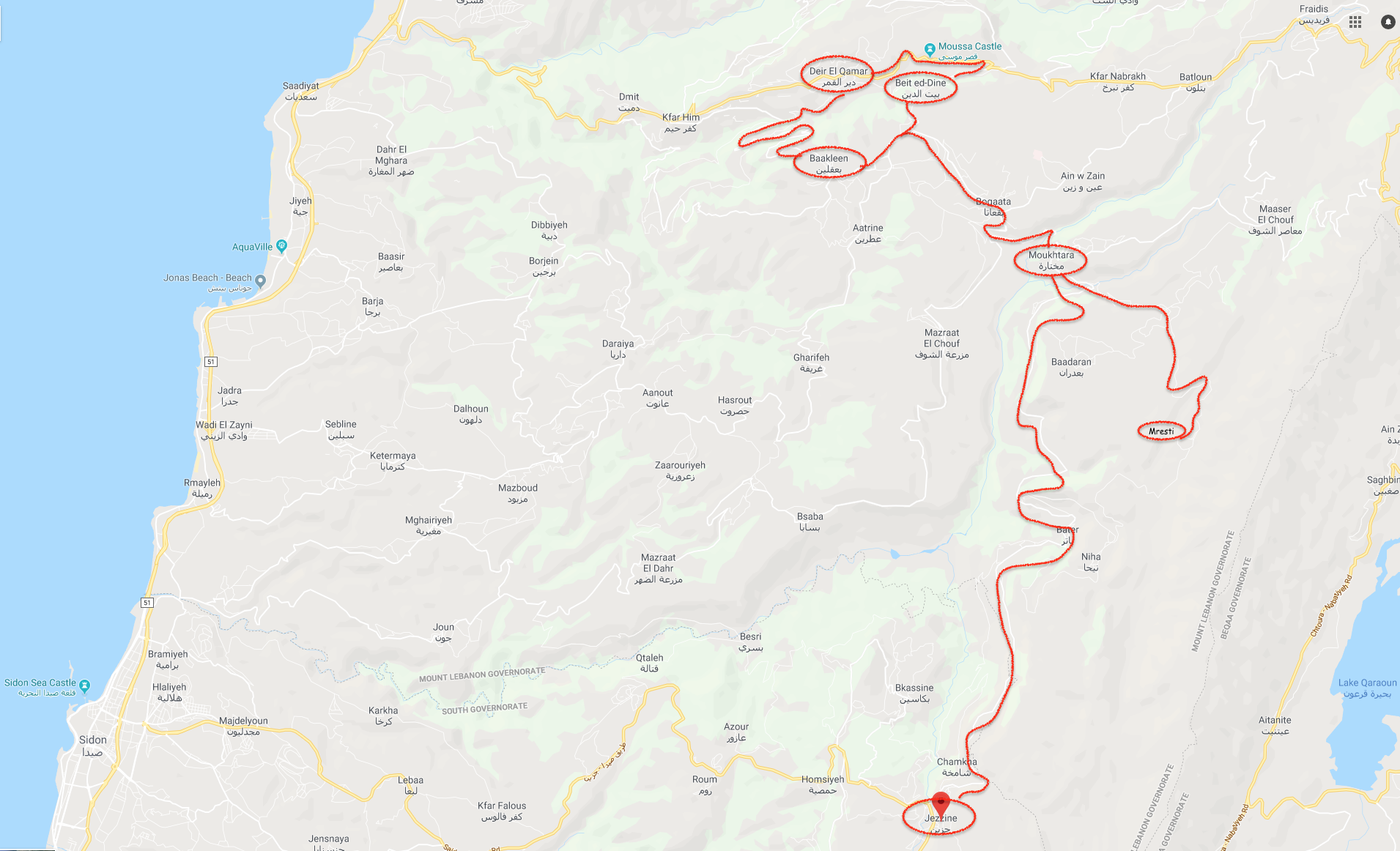 Map 4 Druze and the Chouf Mountains Map 4