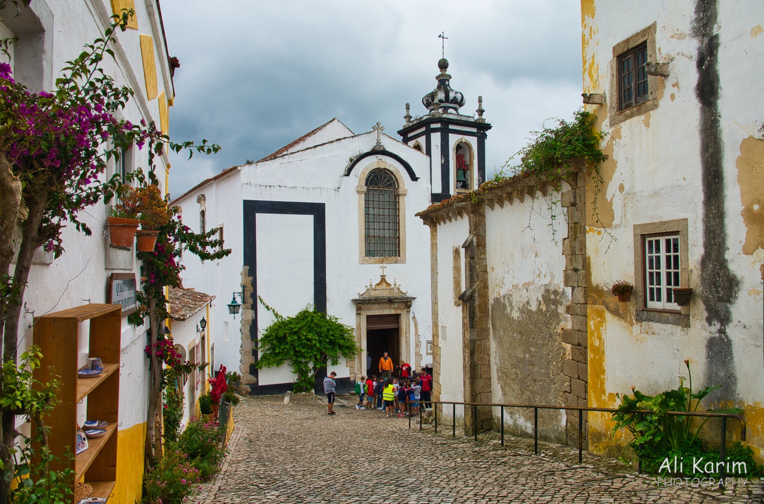 Obidos church and school tour group West of Lisbon Obidos church and school tour group