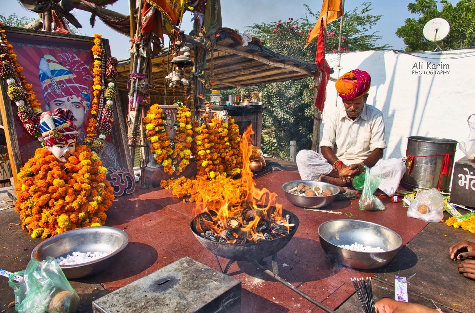 The temple even has its own priest who rituals and tends to the upkeep of the site. Leopards, Bera, Rajasthan The temple even has its own priest who rituals and tends to the upkeep of the site.