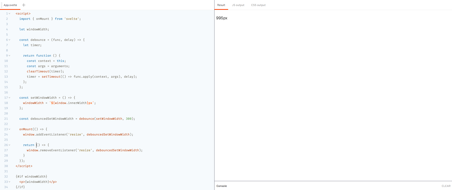 Demo - `onMount` Lifecycle Method - Window Resize