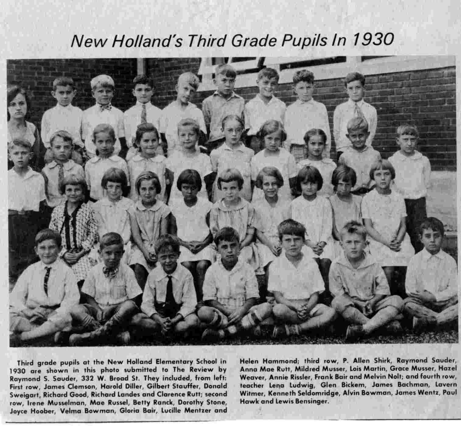 New Holland Elementary School 1930 Grade3a Mennonite Life
