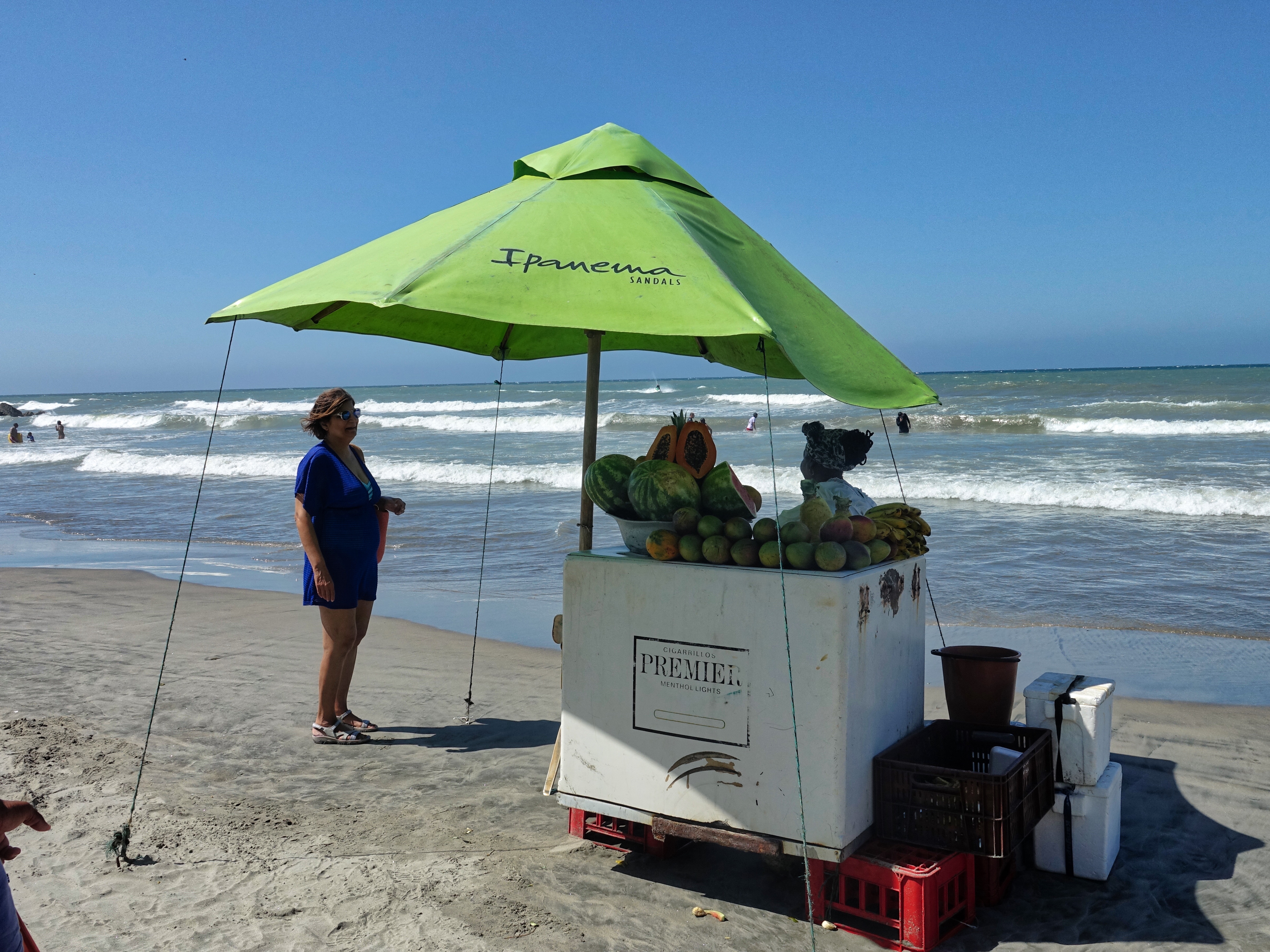 Lots of fruit for sale on the beach Lots of fruit for sale on the beach