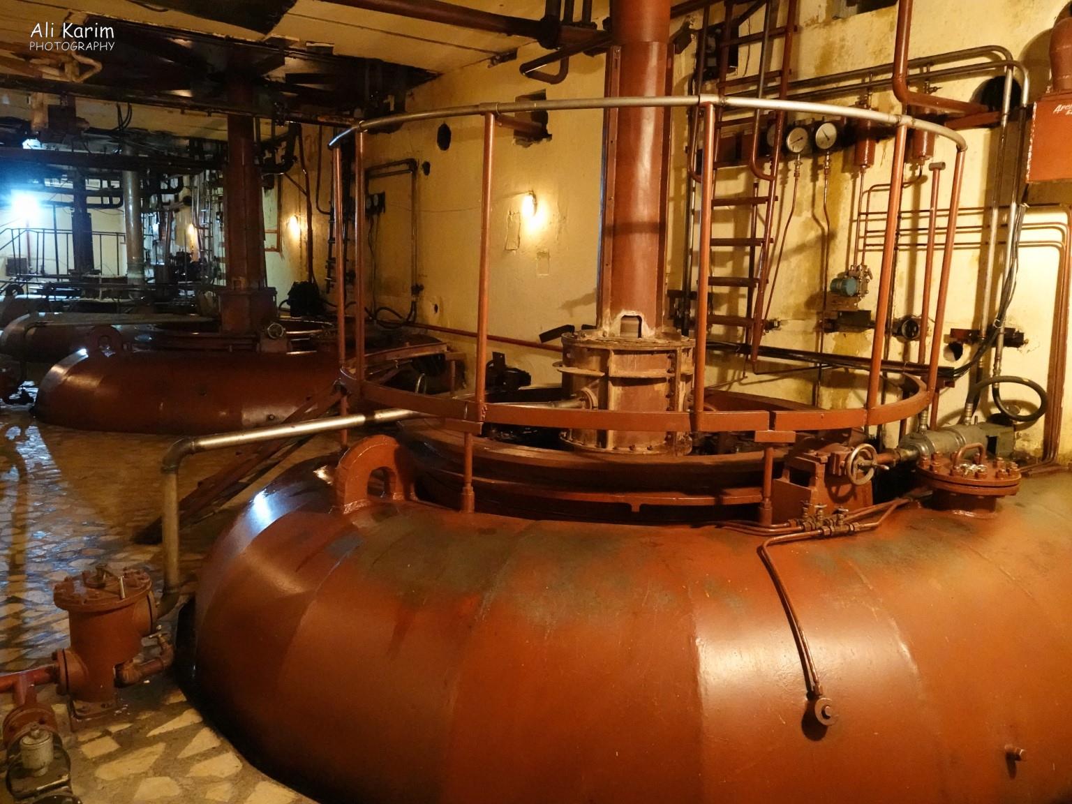 Turbines in the basement that channel the gushing water to drive the generator shafts to produce electricity More Khorog, Tajikistan Turbines in the basement that channel the gushing water to drive the generator shafts to produce electricity